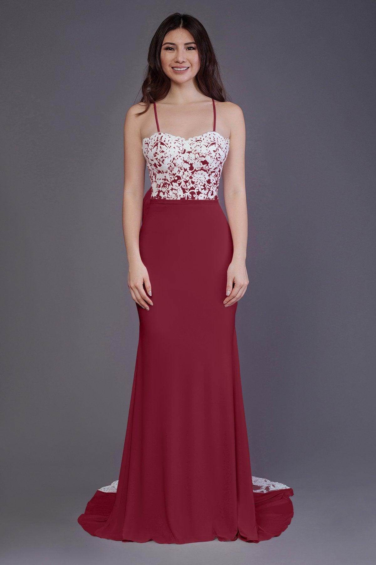 Mermaid Sweep Train Knitted Fabric Bridesmaid Dress PR3565 - COCOMELODY