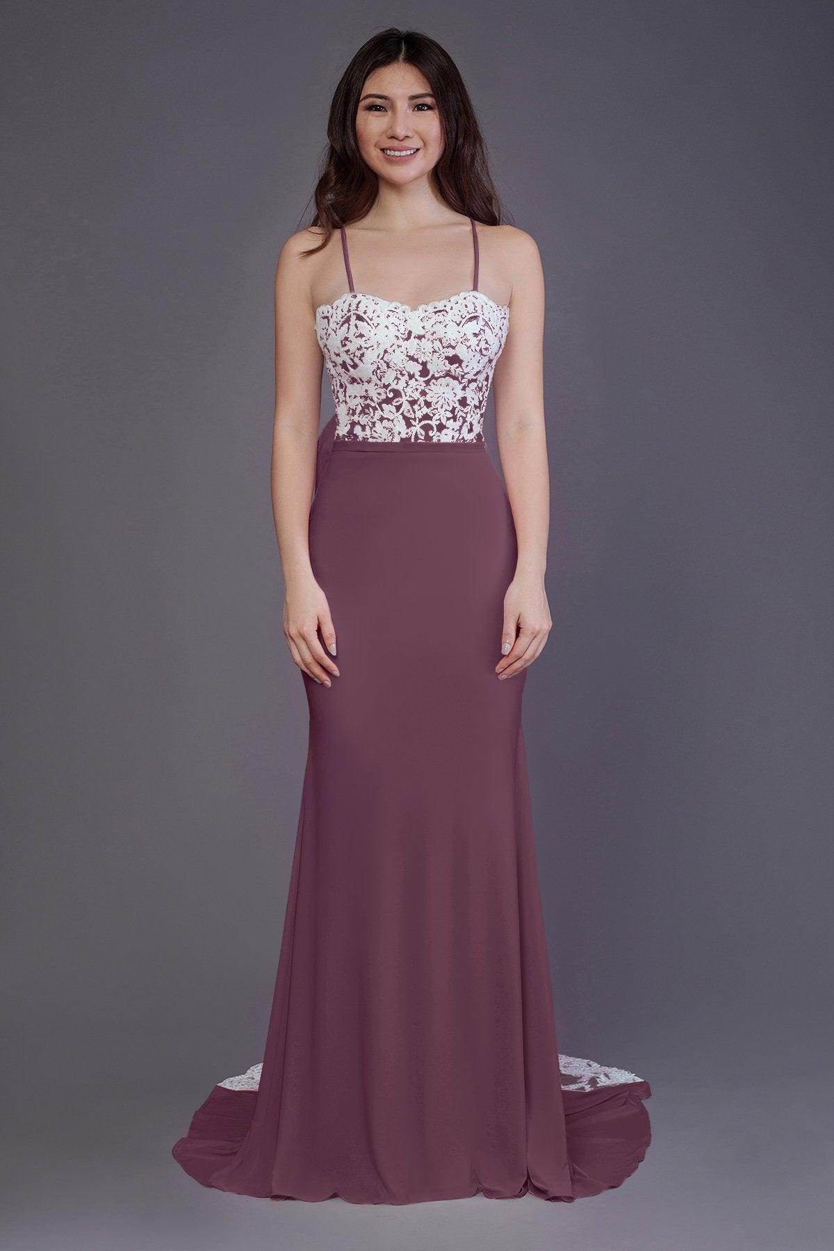 Mermaid Sweep Train Knitted Fabric Bridesmaid Dress PR3565 - COCOMELODY