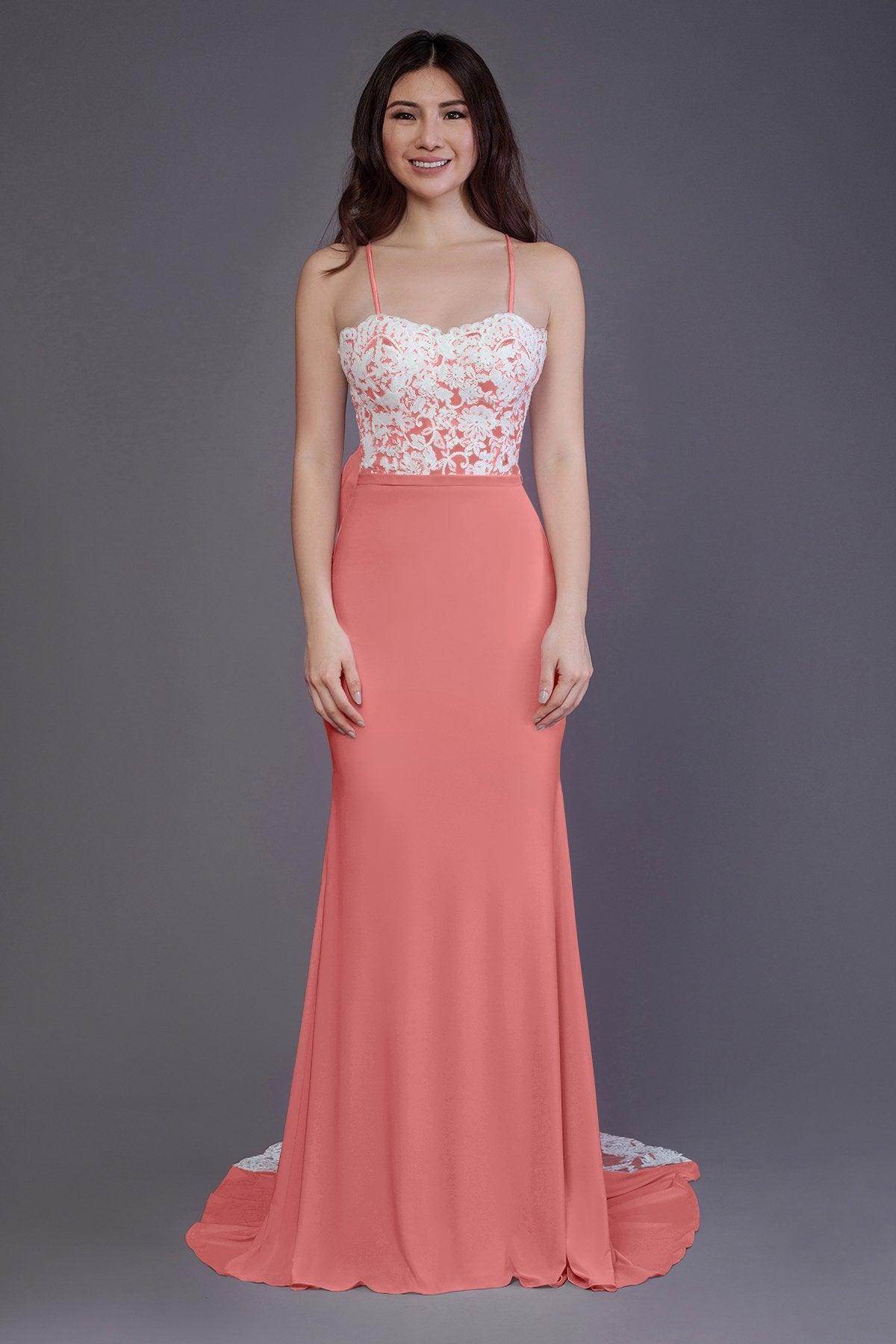 Mermaid Sweep Train Knitted Fabric Bridesmaid Dress PR3565 - COCOMELODY