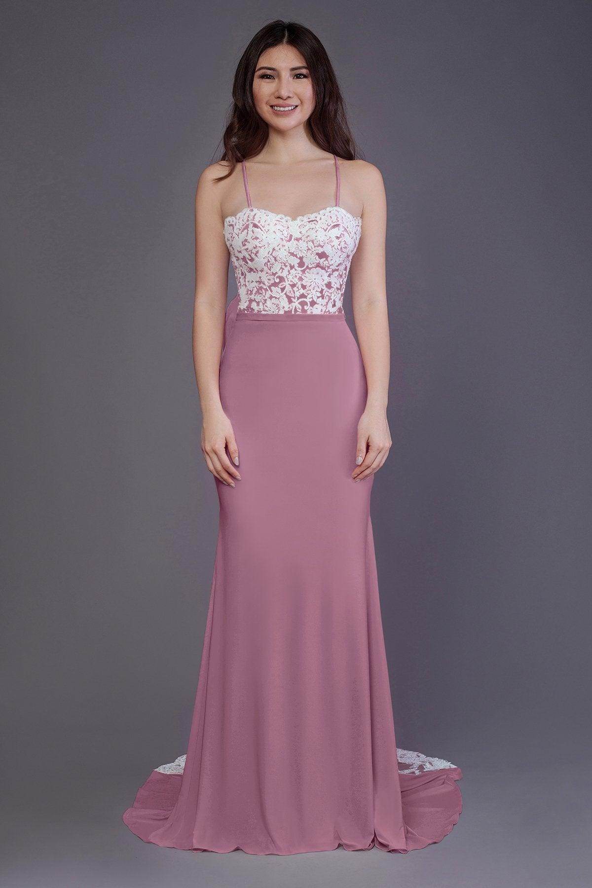 Mermaid Sweep Train Knitted Fabric Bridesmaid Dress PR3565 - COCOMELODY