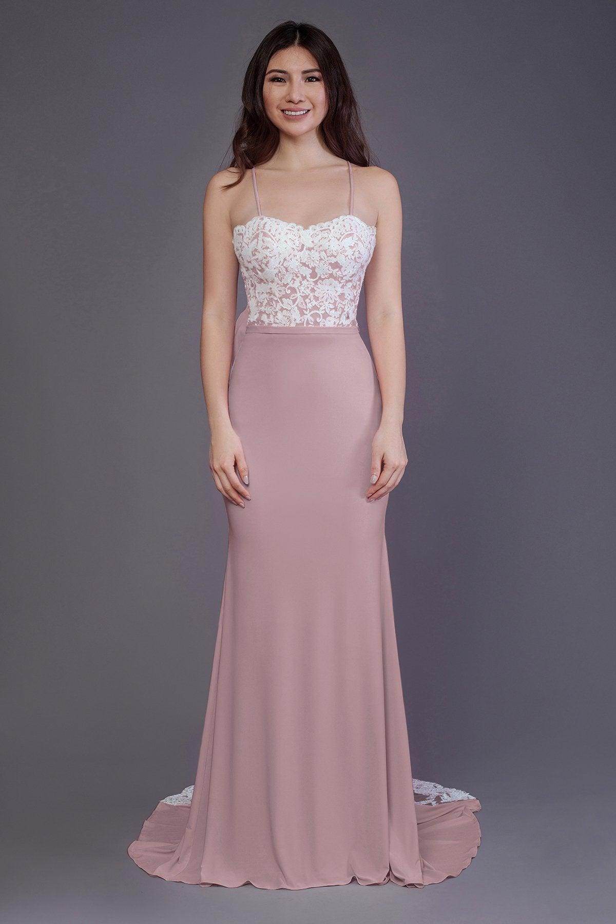 Mermaid Sweep Train Knitted Fabric Bridesmaid Dress PR3565 - COCOMELODY