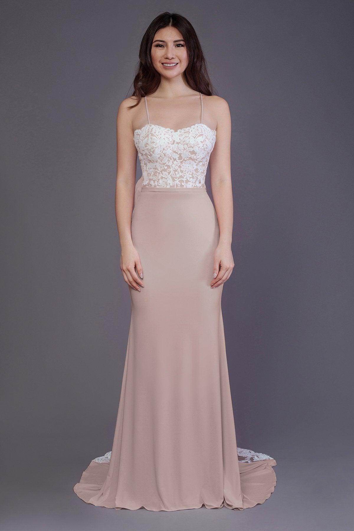 Mermaid Sweep Train Knitted Fabric Bridesmaid Dress PR3565 - COCOMELODY