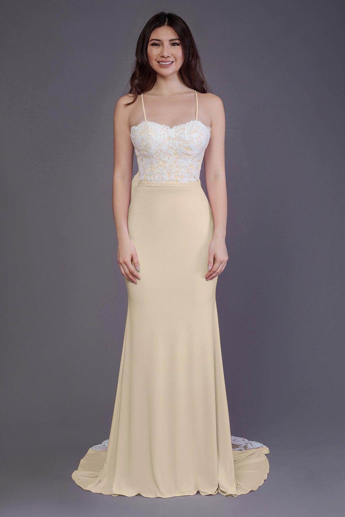Mermaid Sweep Train Knitted Fabric Bridesmaid Dress PR3565 - COCOMELODY