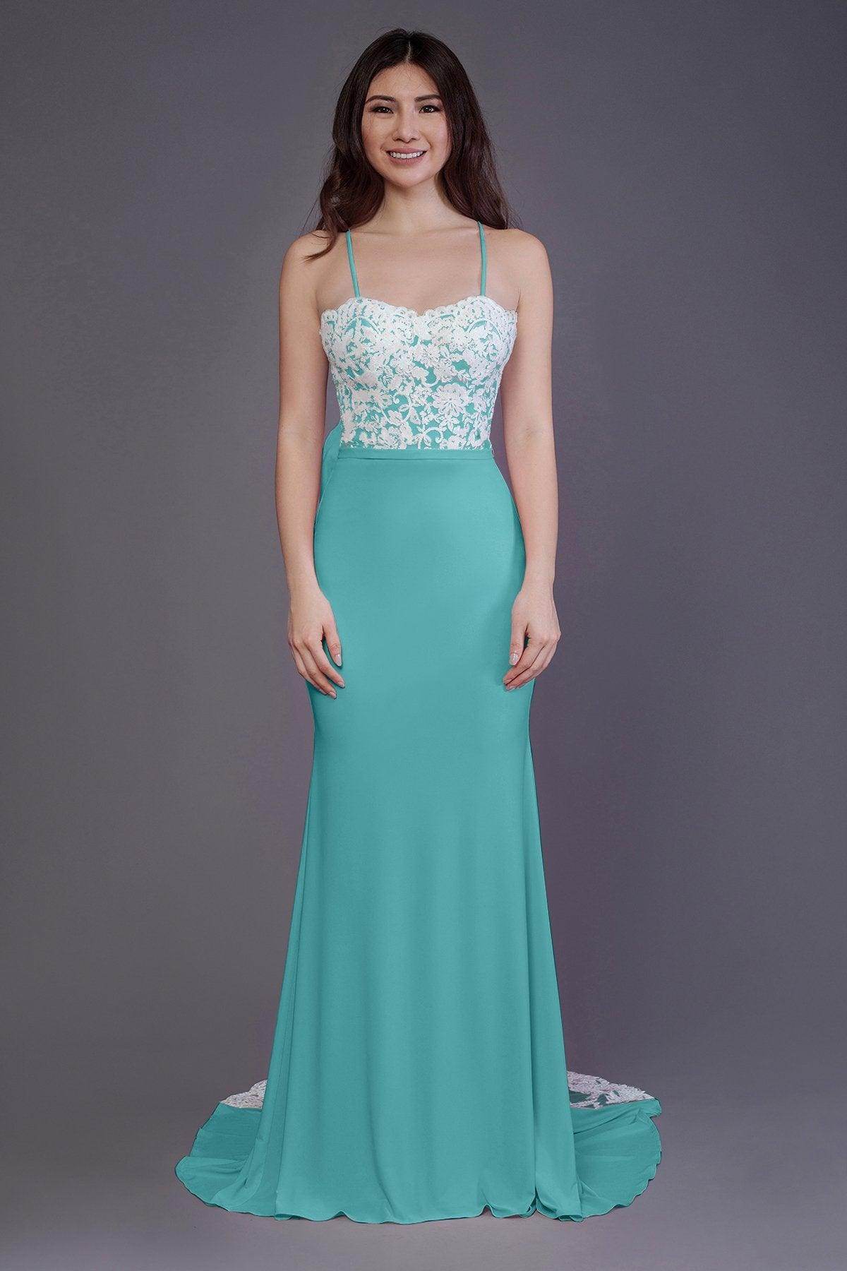 Mermaid Sweep Train Knitted Fabric Bridesmaid Dress PR3565 - COCOMELODY