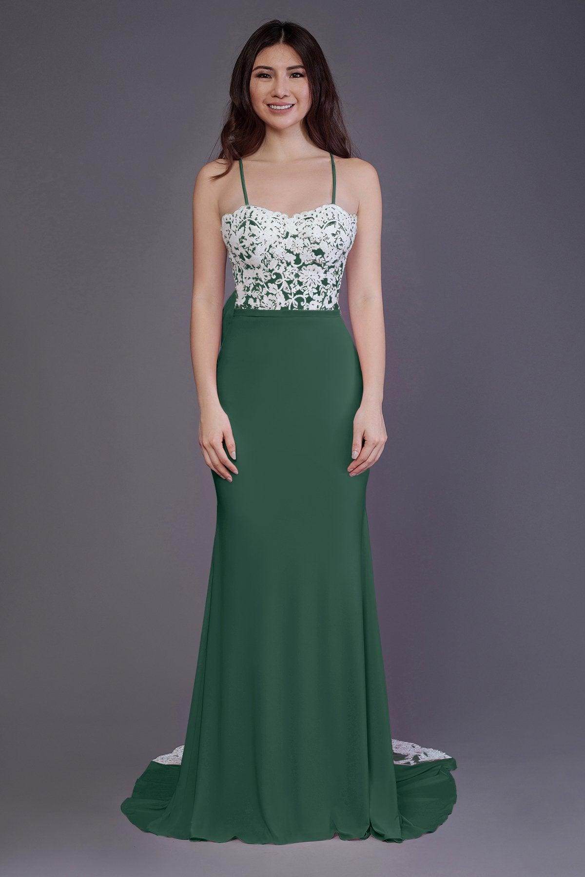 Mermaid Sweep Train Knitted Fabric Bridesmaid Dress PR3565 - COCOMELODY