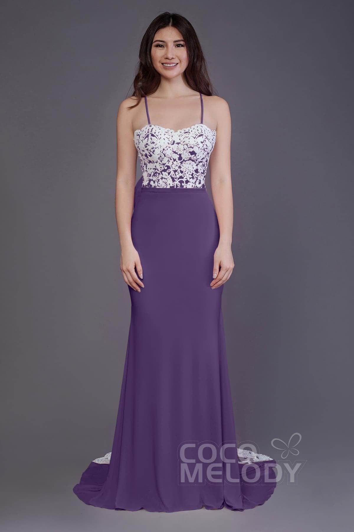 Mermaid Sweep Train Knitted Fabric Bridesmaid Dress PR3565 - COCOMELODY
