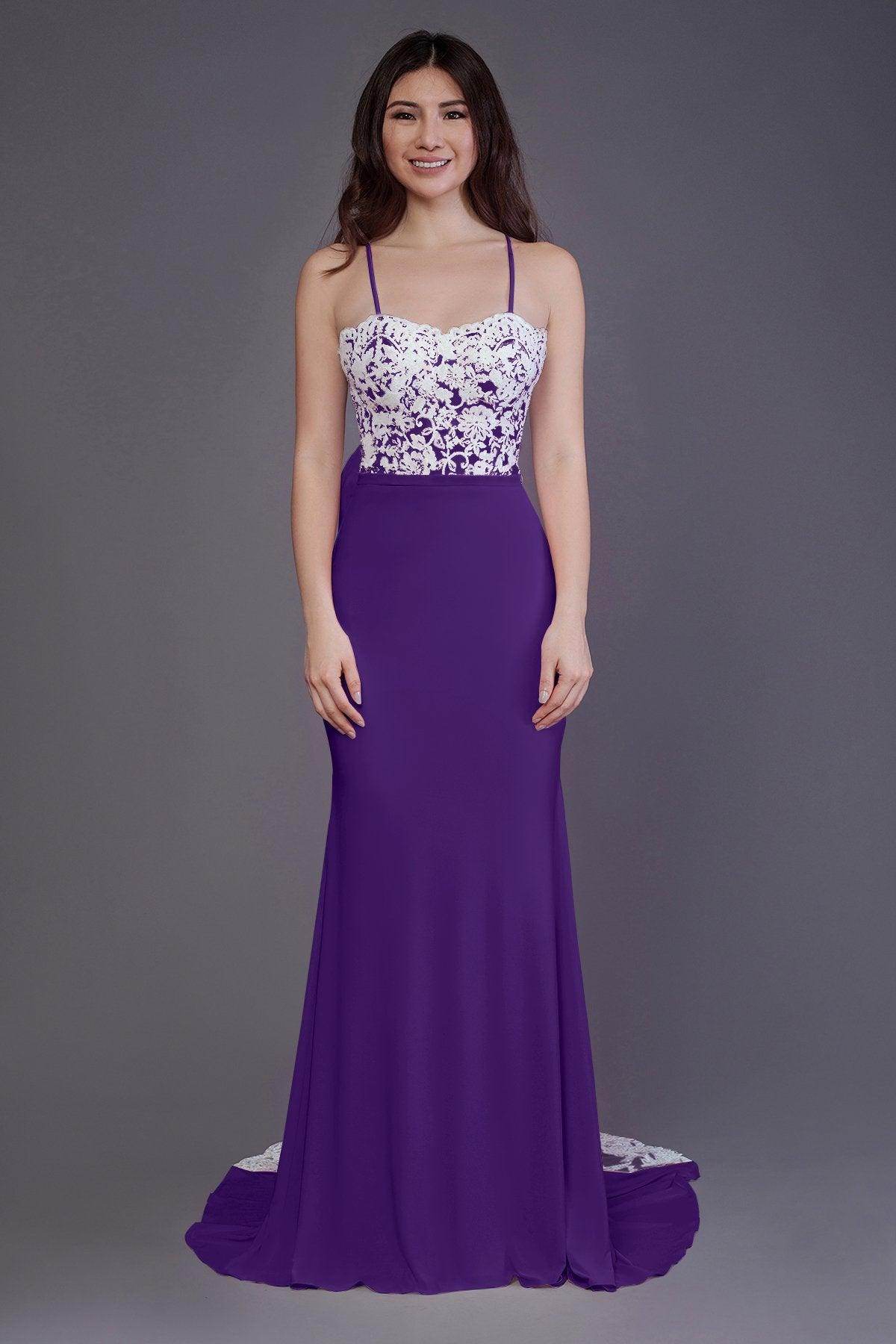 Mermaid Sweep Train Knitted Fabric Bridesmaid Dress PR3565 - COCOMELODY
