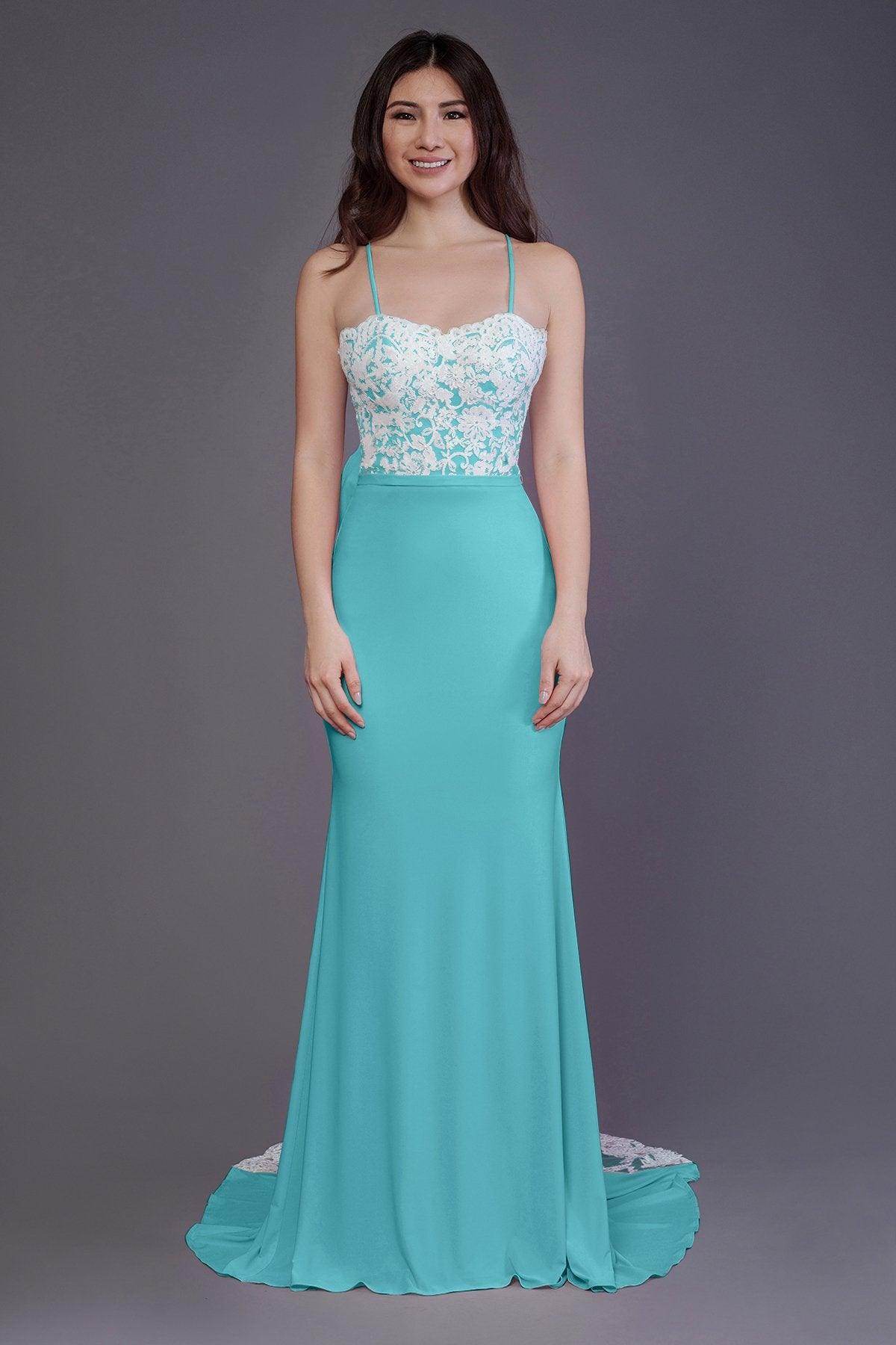 Mermaid Sweep Train Knitted Fabric Bridesmaid Dress PR3565 - COCOMELODY