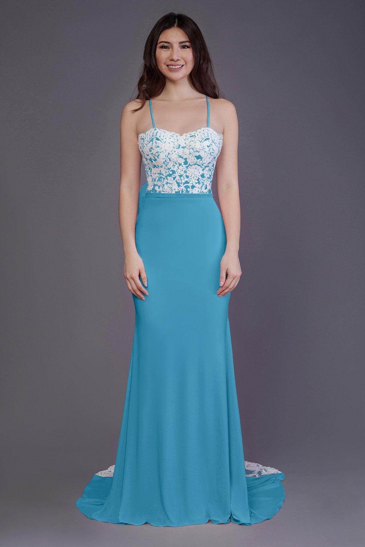 Mermaid Sweep Train Knitted Fabric Bridesmaid Dress PR3565 - COCOMELODY