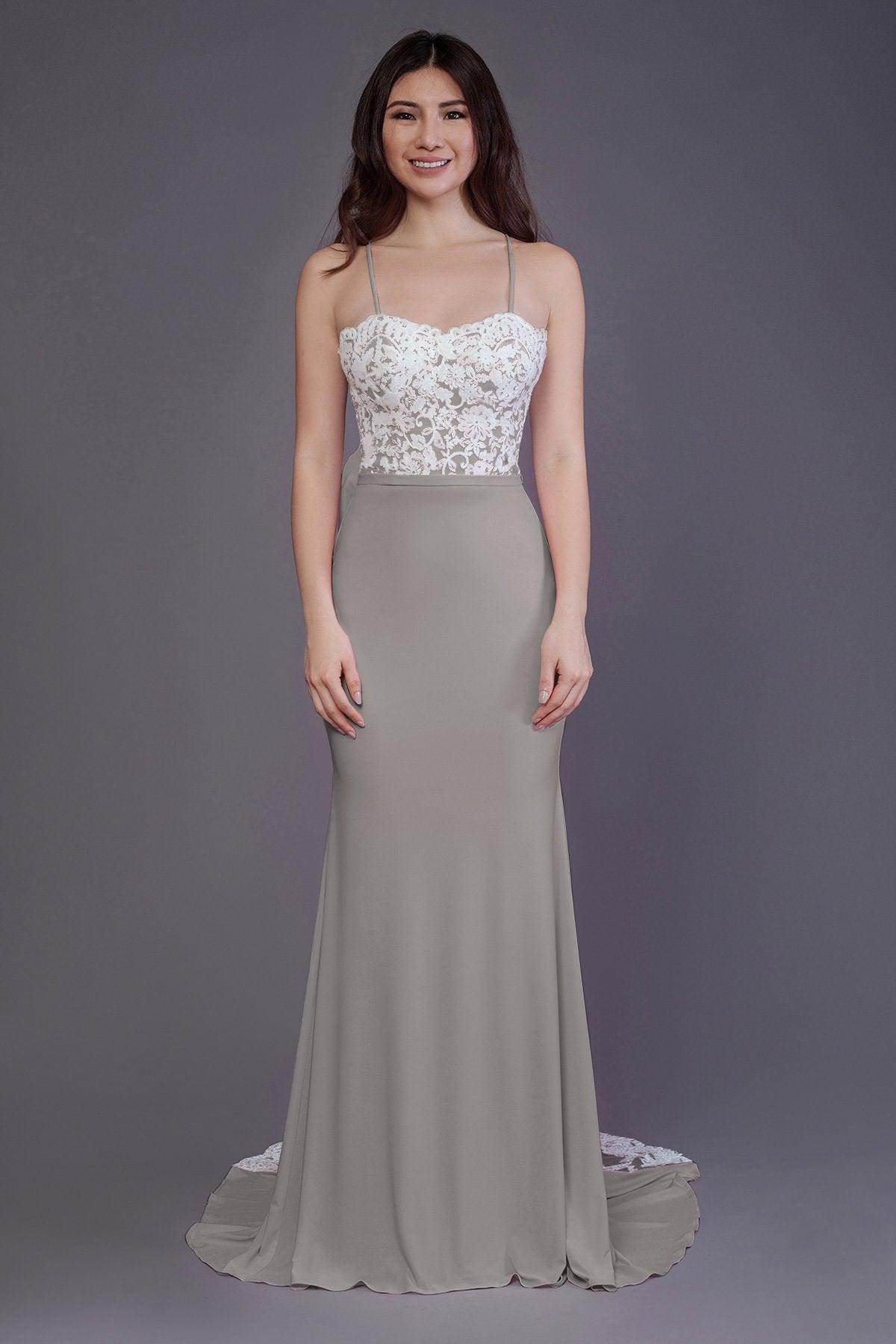 Mermaid Sweep Train Knitted Fabric Bridesmaid Dress PR3565 - COCOMELODY