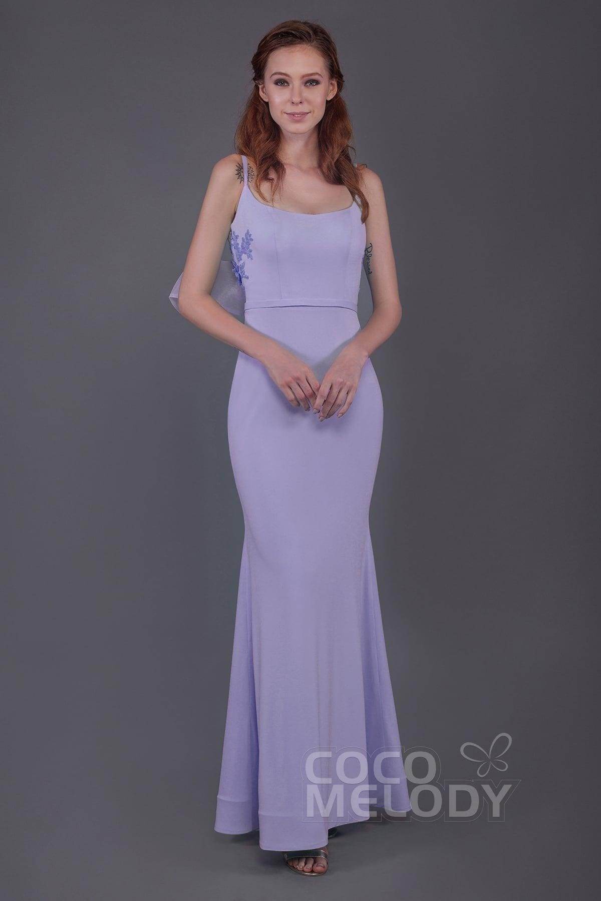 Mermaid Floor Length Knitted Fabric Bridesmaid Dress PR3566 - COCOMELODY