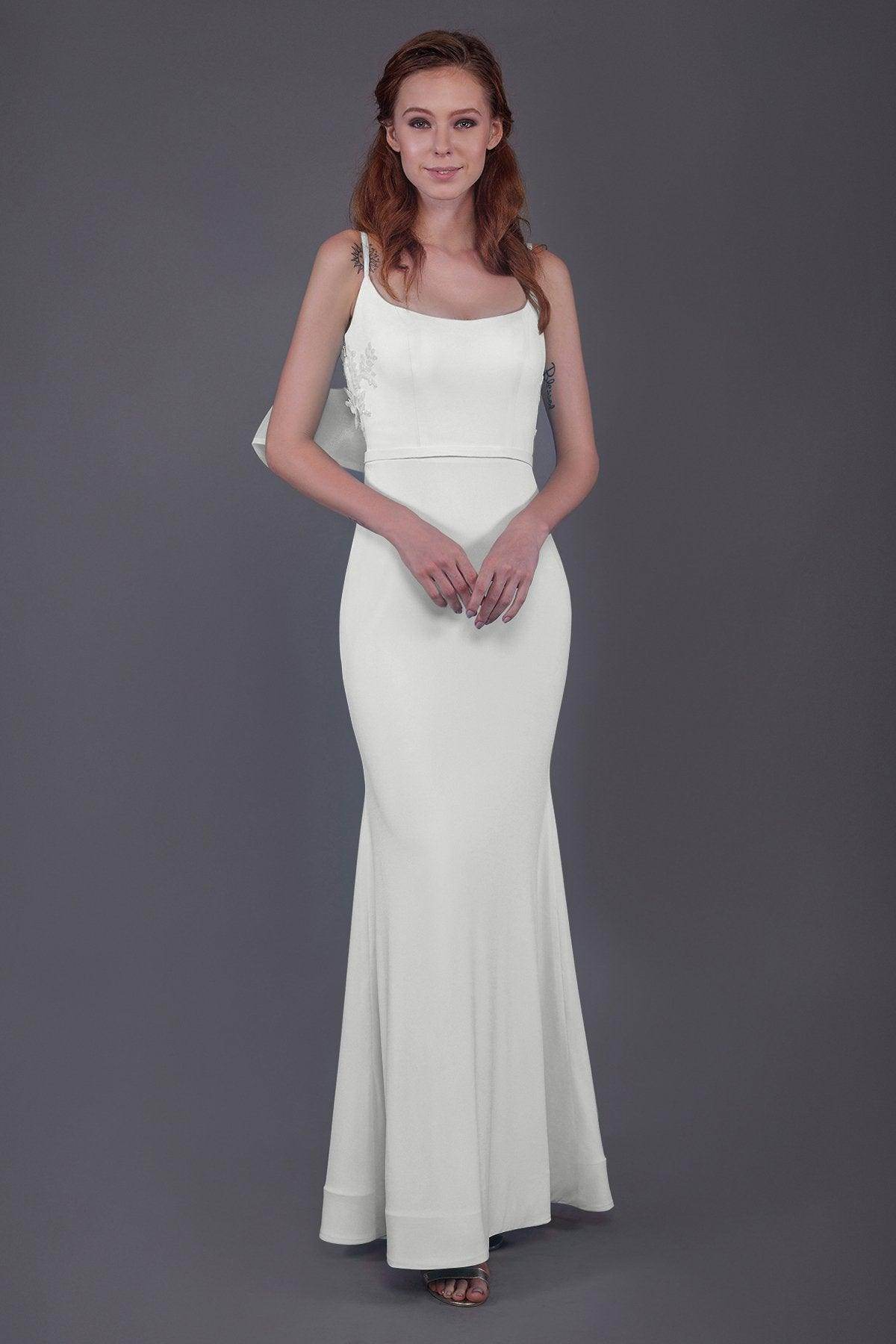 Mermaid Floor Length Knitted Fabric Bridesmaid Dress PR3566 - COCOMELODY