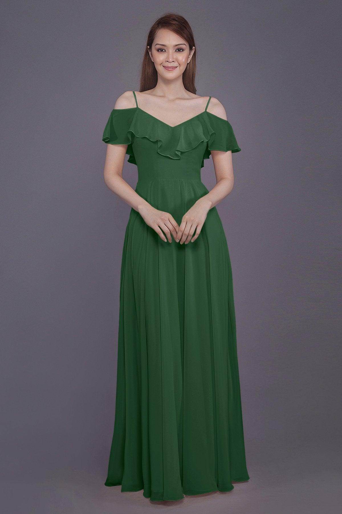 Sheath-Column Floor Length Chiffon Bridesmaid Dress PR3570PS - COCOMELODY