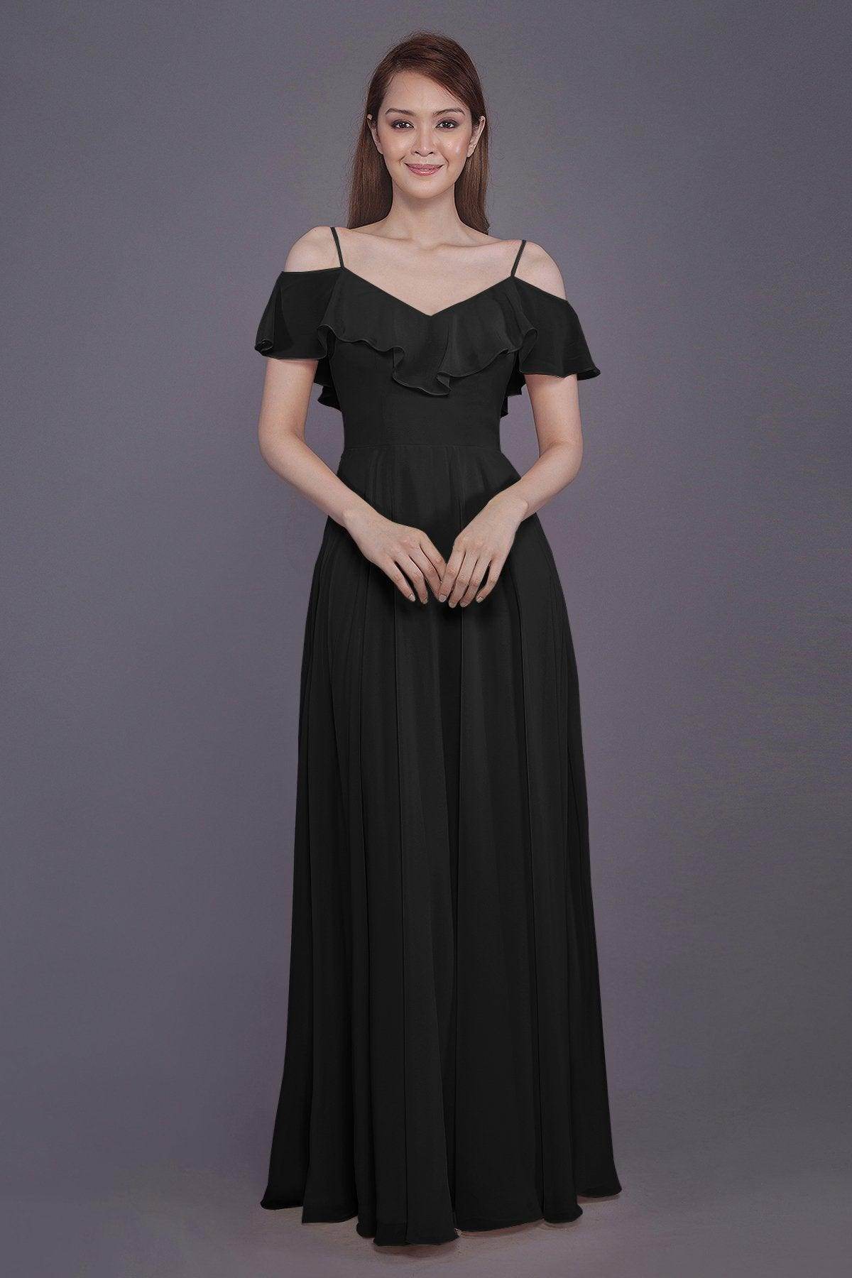 Sheath-Column Floor Length Chiffon Bridesmaid Dress PR3570PS - COCOMELODY