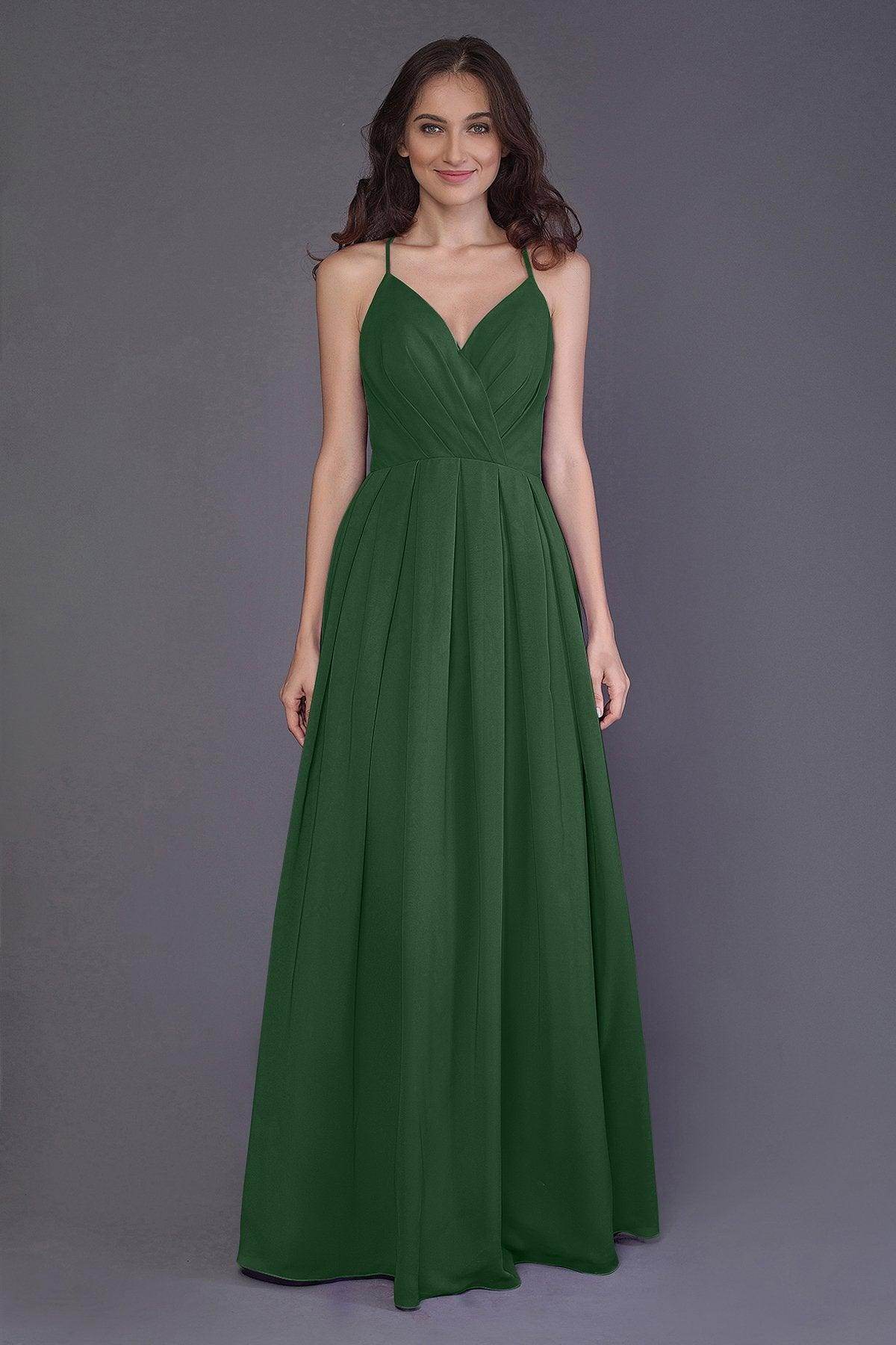 Sheath-Column Floor Length Chiffon Bridesmaid Dress PR3572 - COCOMELODY