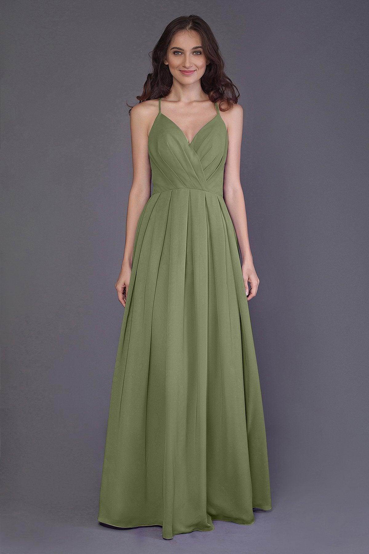 Sheath-Column Floor Length Chiffon Bridesmaid Dress PR3572 - COCOMELODY