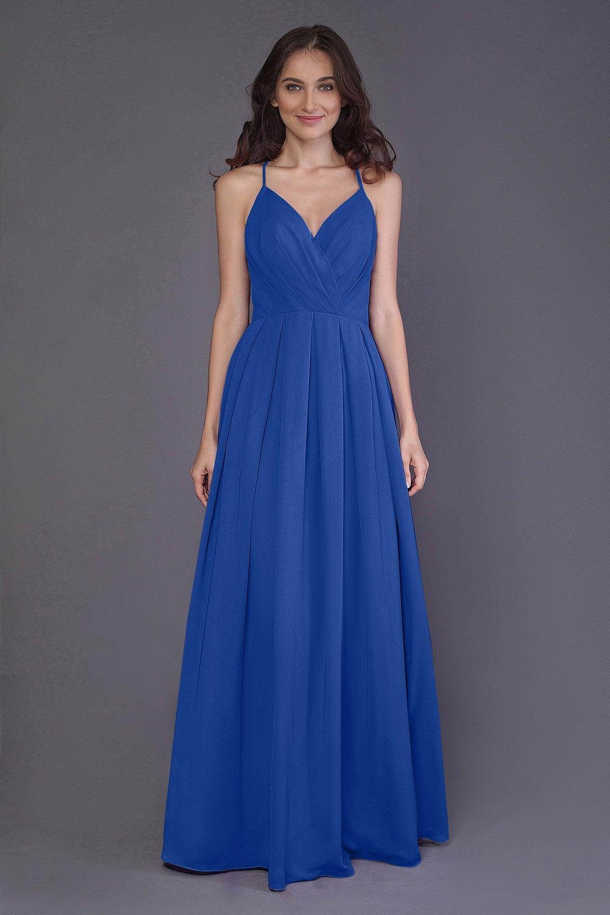 Sheath-Column Floor Length Chiffon Bridesmaid Dress PR3572 - COCOMELODY
