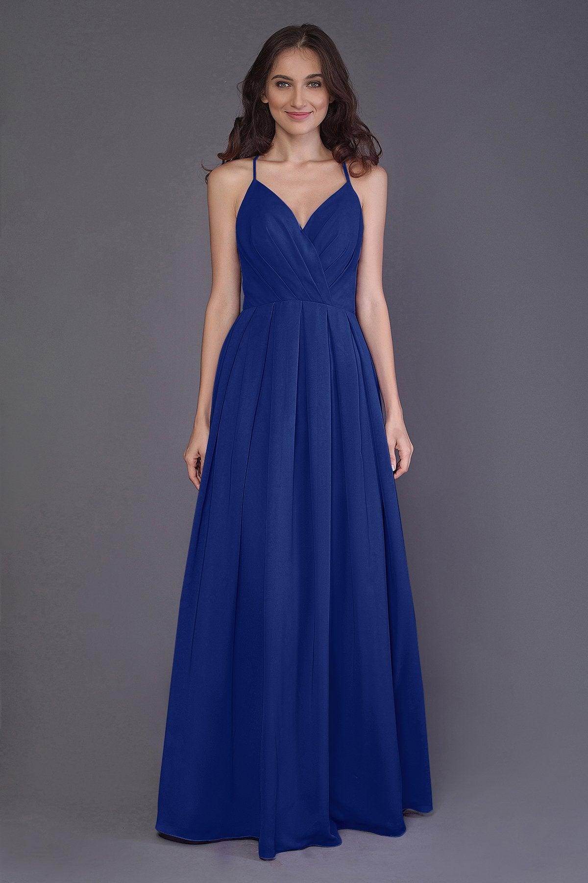 Sheath-Column Floor Length Chiffon Bridesmaid Dress PR3572 - COCOMELODY
