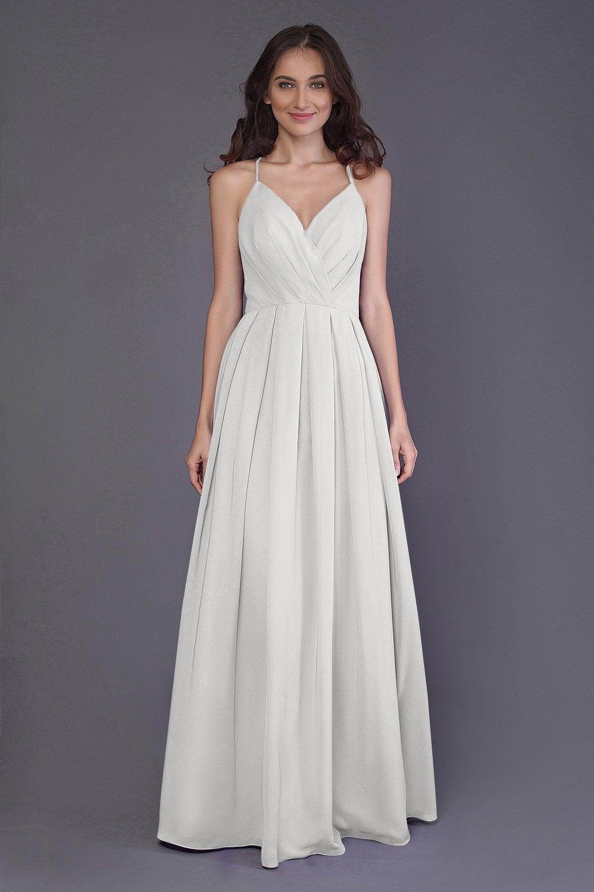 Sheath-Column Floor Length Chiffon Bridesmaid Dress PR3572 - COCOMELODY