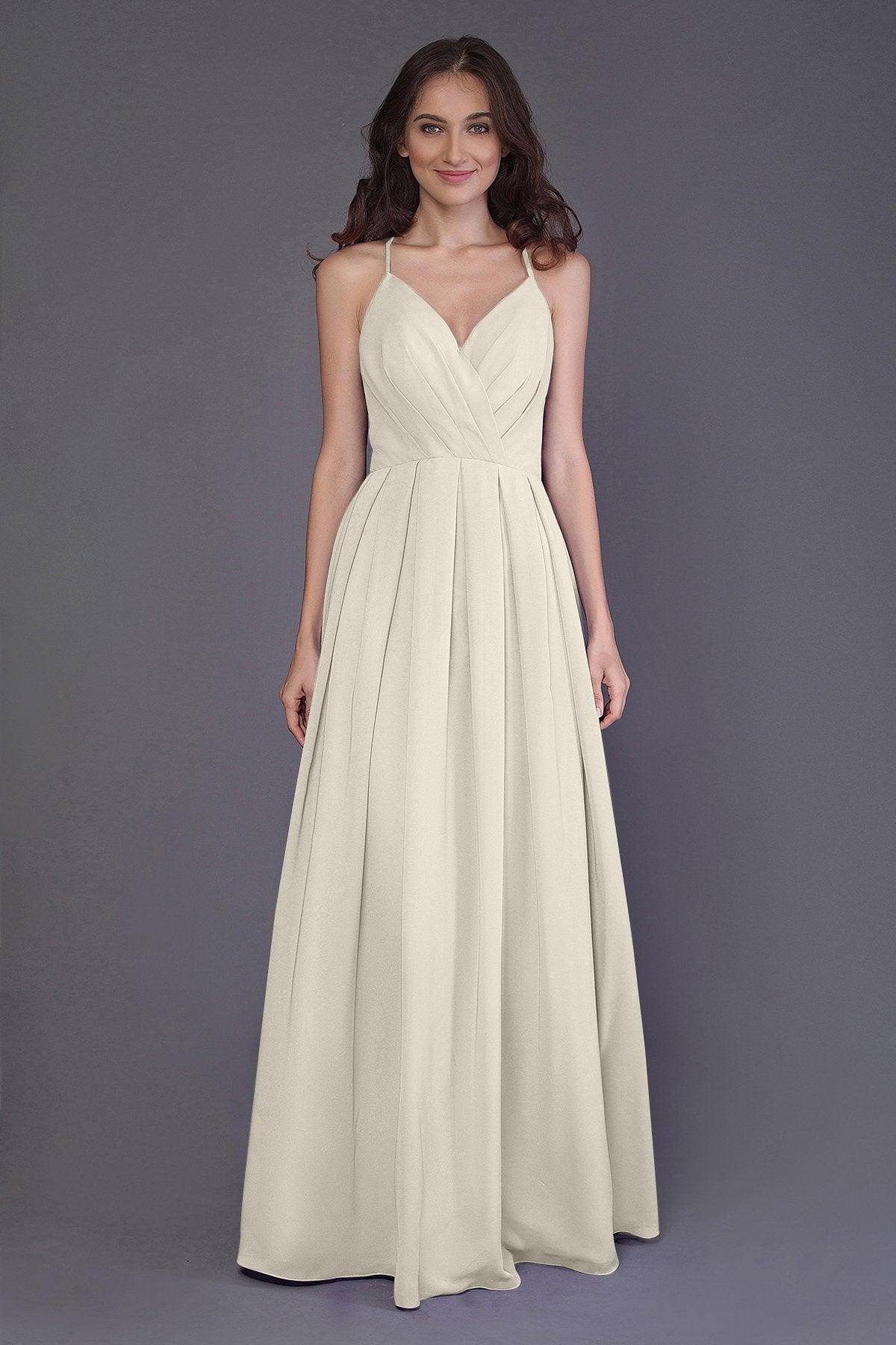Sheath-Column Floor Length Chiffon Bridesmaid Dress PR3572 - COCOMELODY