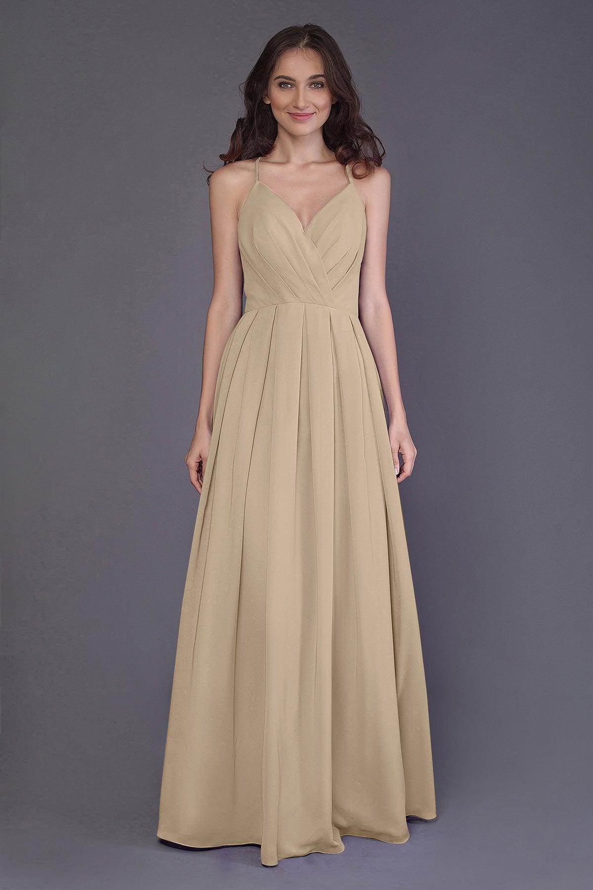 Sheath-Column Floor Length Chiffon Bridesmaid Dress PR3572 - COCOMELODY