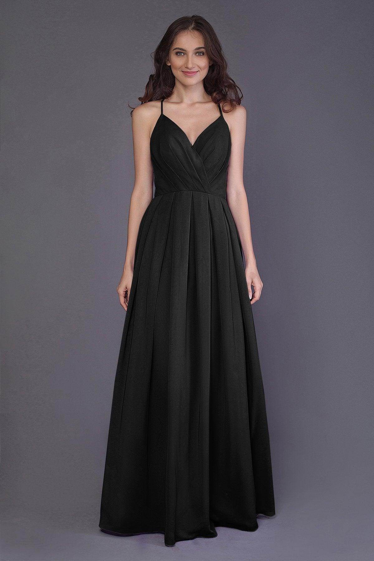 Sheath-Column Floor Length Chiffon Bridesmaid Dress PR3572 - COCOMELODY