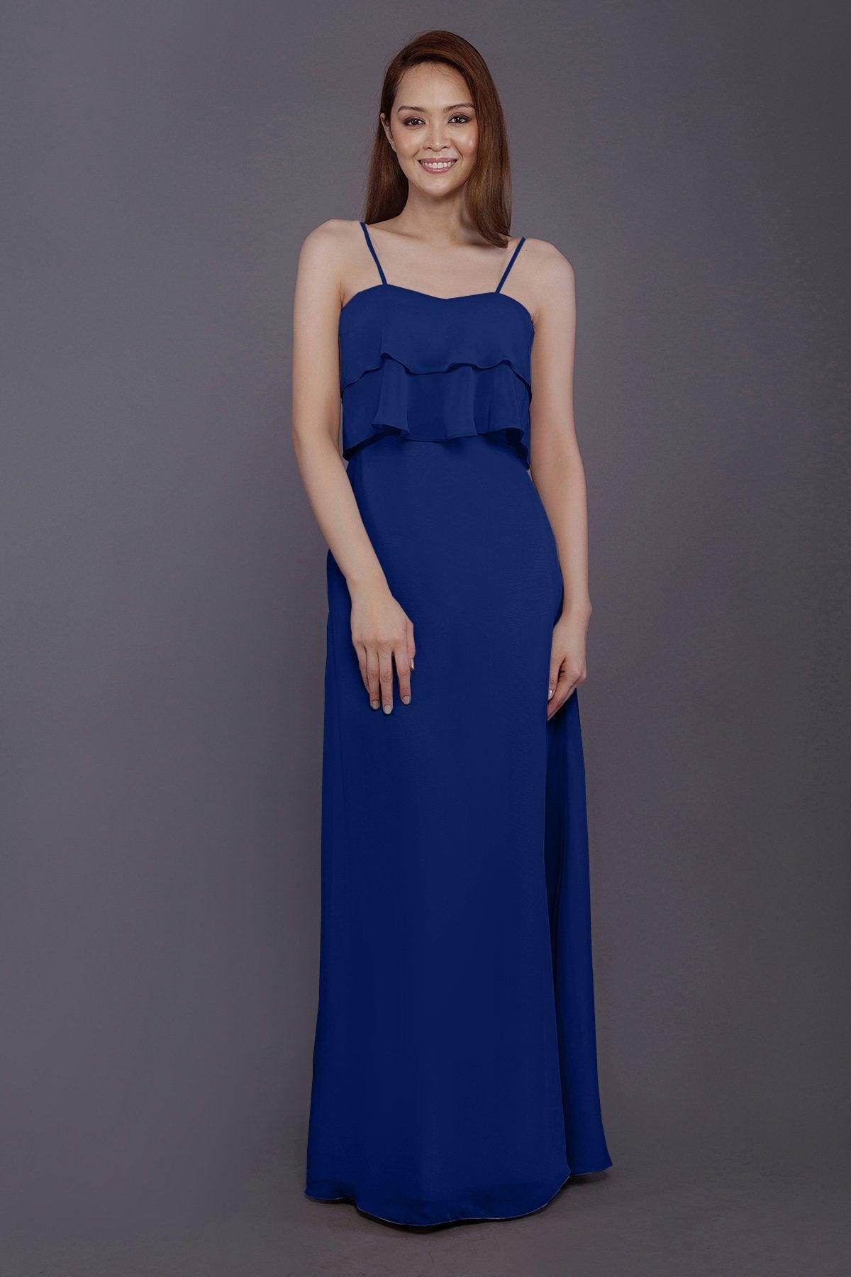 Sheath-Column Floor Length Chiffon Bridesmaid Dress PR3575 - COCOMELODY