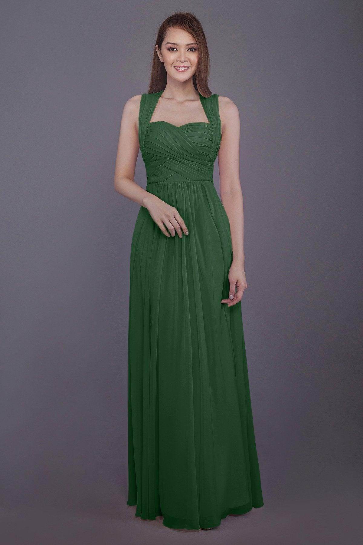 Sheath-Column Floor Length Chiffon Bridesmaid Dress PR3585 - COCOMELODY