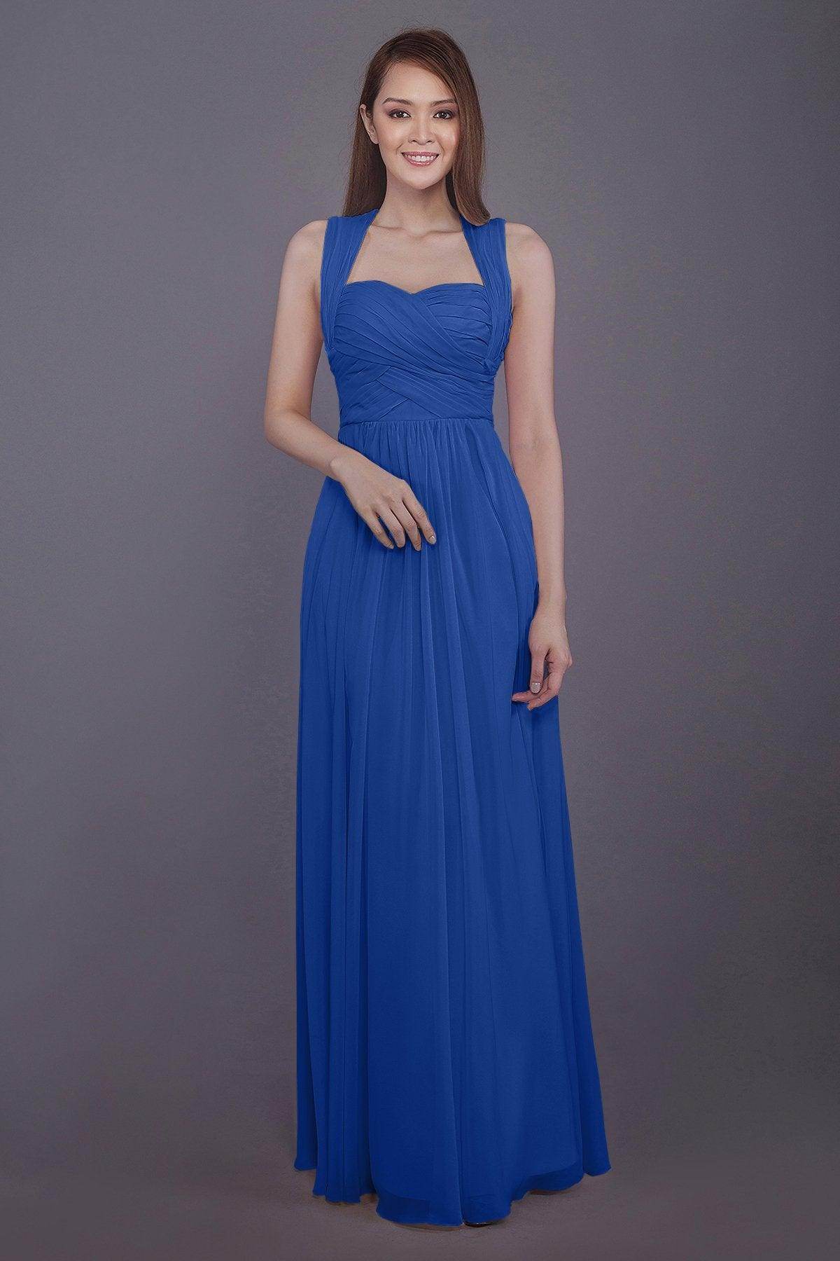 Sheath-Column Floor Length Chiffon Bridesmaid Dress PR3585 - COCOMELODY