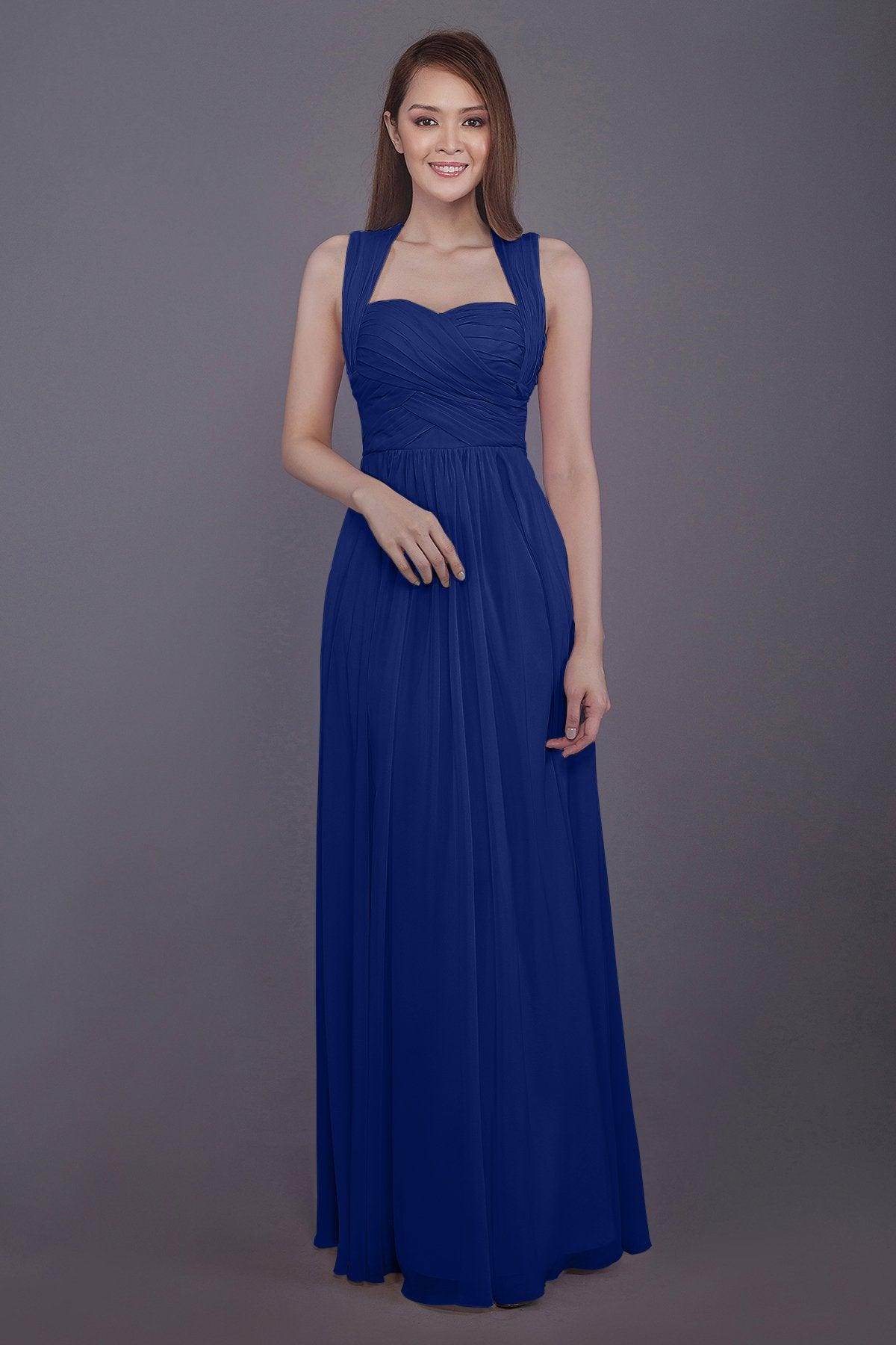Sheath-Column Floor Length Chiffon Bridesmaid Dress PR3585 - COCOMELODY