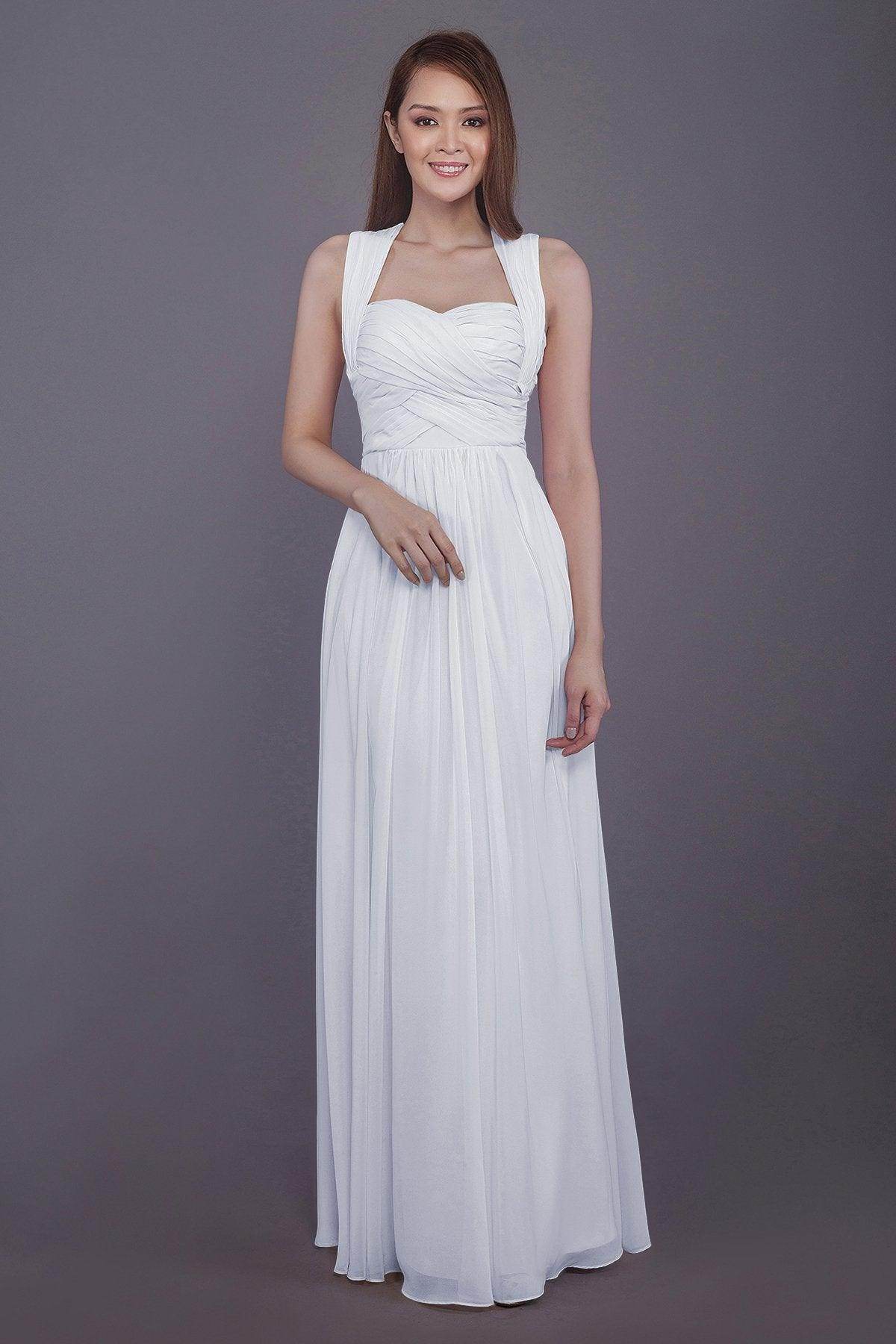 Sheath-Column Floor Length Chiffon Bridesmaid Dress PR3585 - COCOMELODY