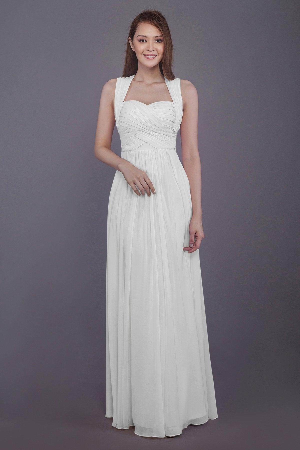 Sheath-Column Floor Length Chiffon Bridesmaid Dress PR3585 - COCOMELODY