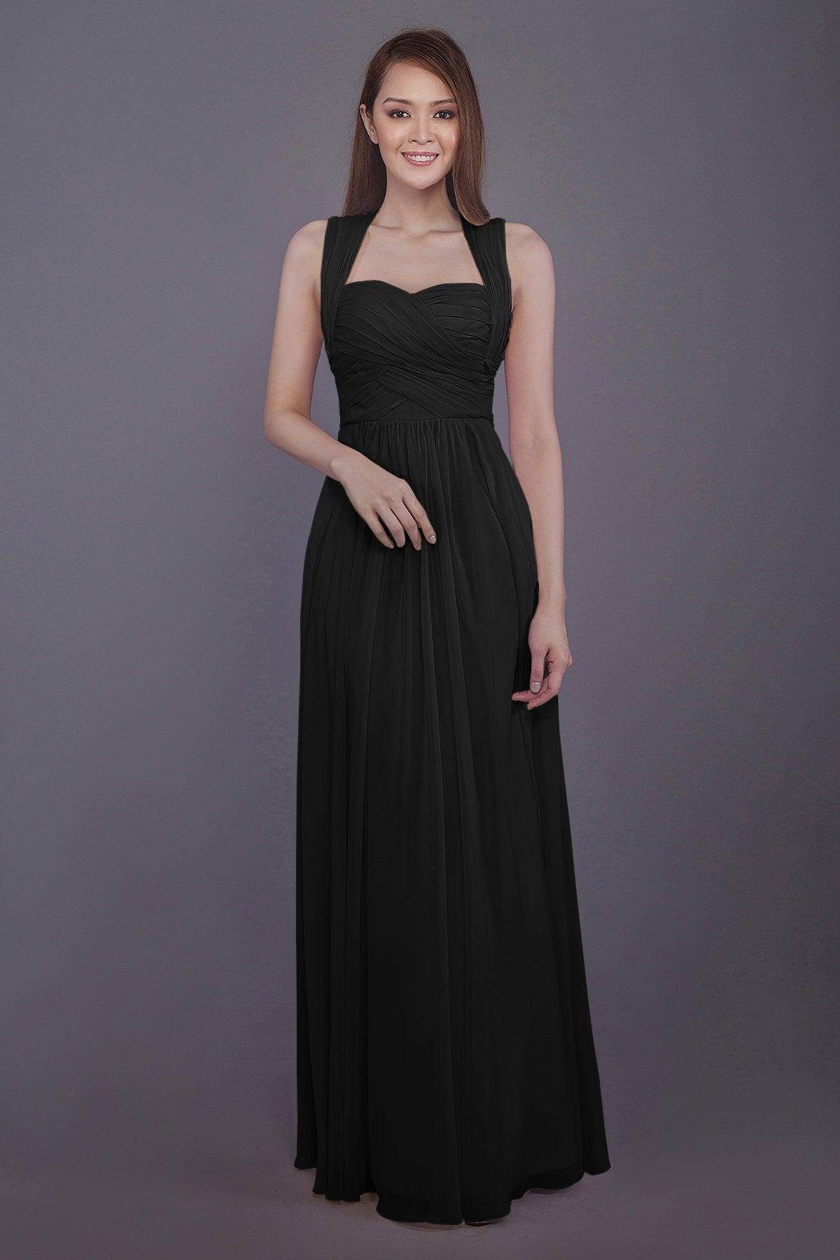 Sheath-Column Floor Length Chiffon Bridesmaid Dress PR3585 - COCOMELODY