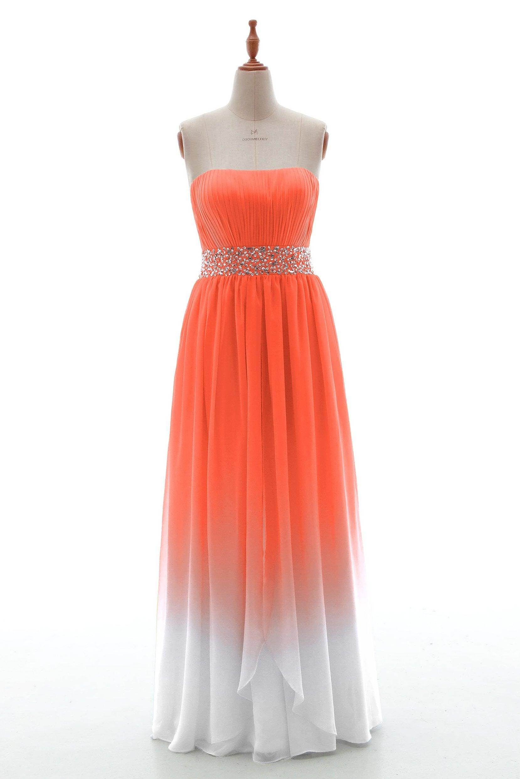 Sheath-Column Floor Length Chiffon Bridesmaid Dress PR3598 - COCOMELODY