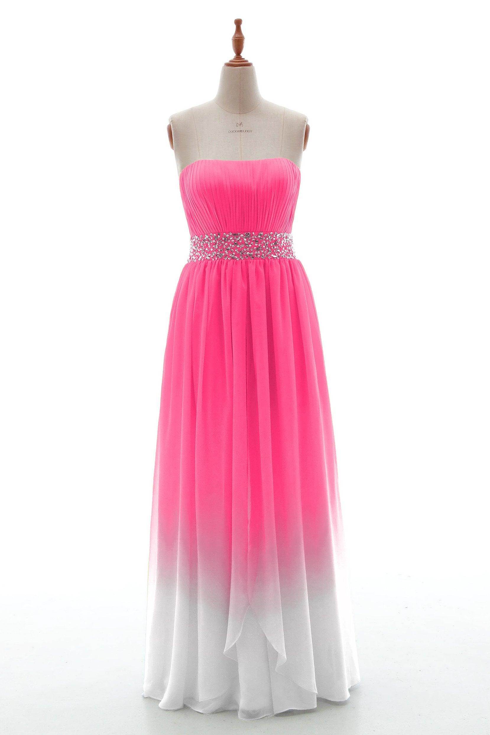 Sheath-Column Floor Length Chiffon Bridesmaid Dress PR3598 - COCOMELODY
