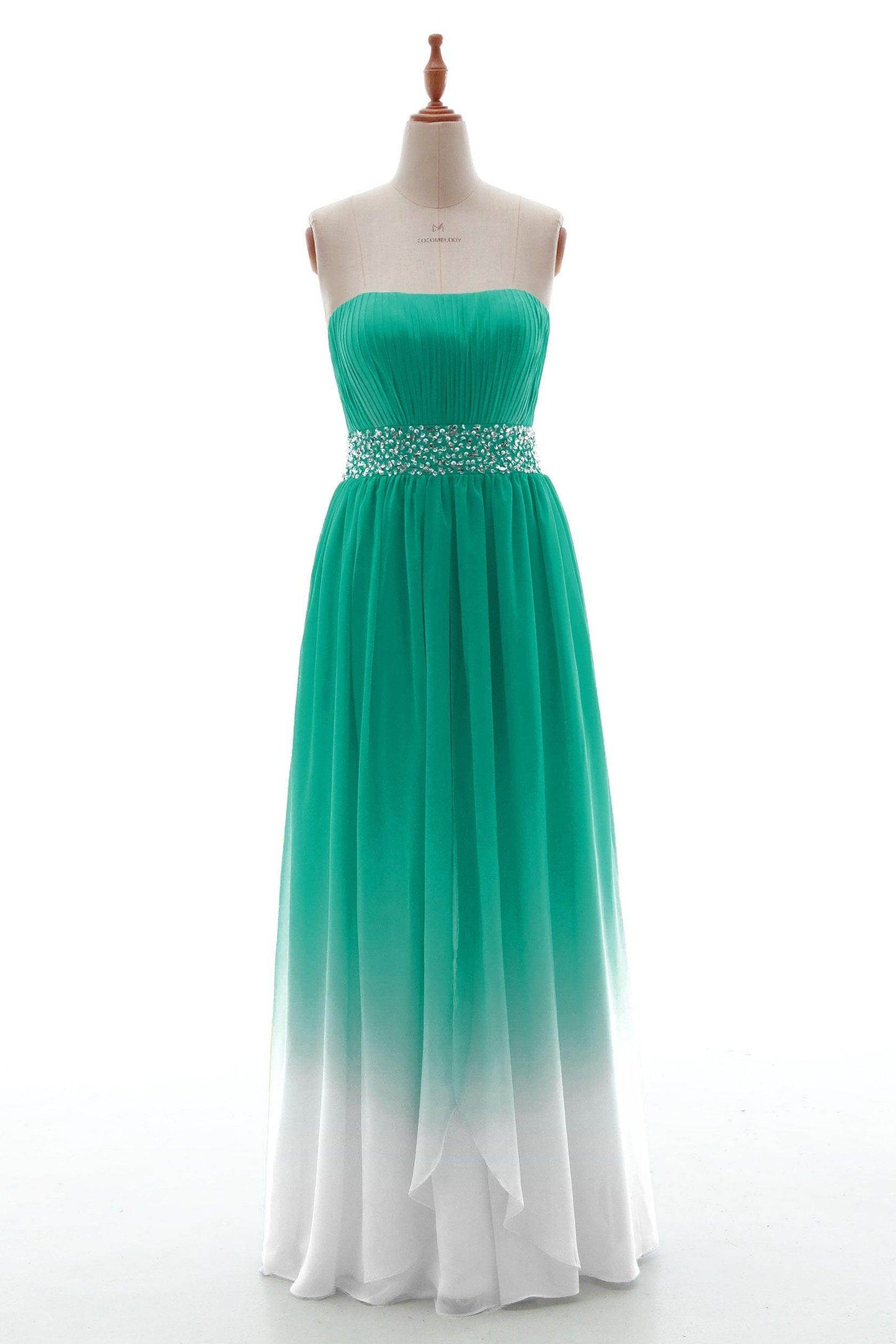 Sheath-Column Floor Length Chiffon Bridesmaid Dress PR3598 - COCOMELODY