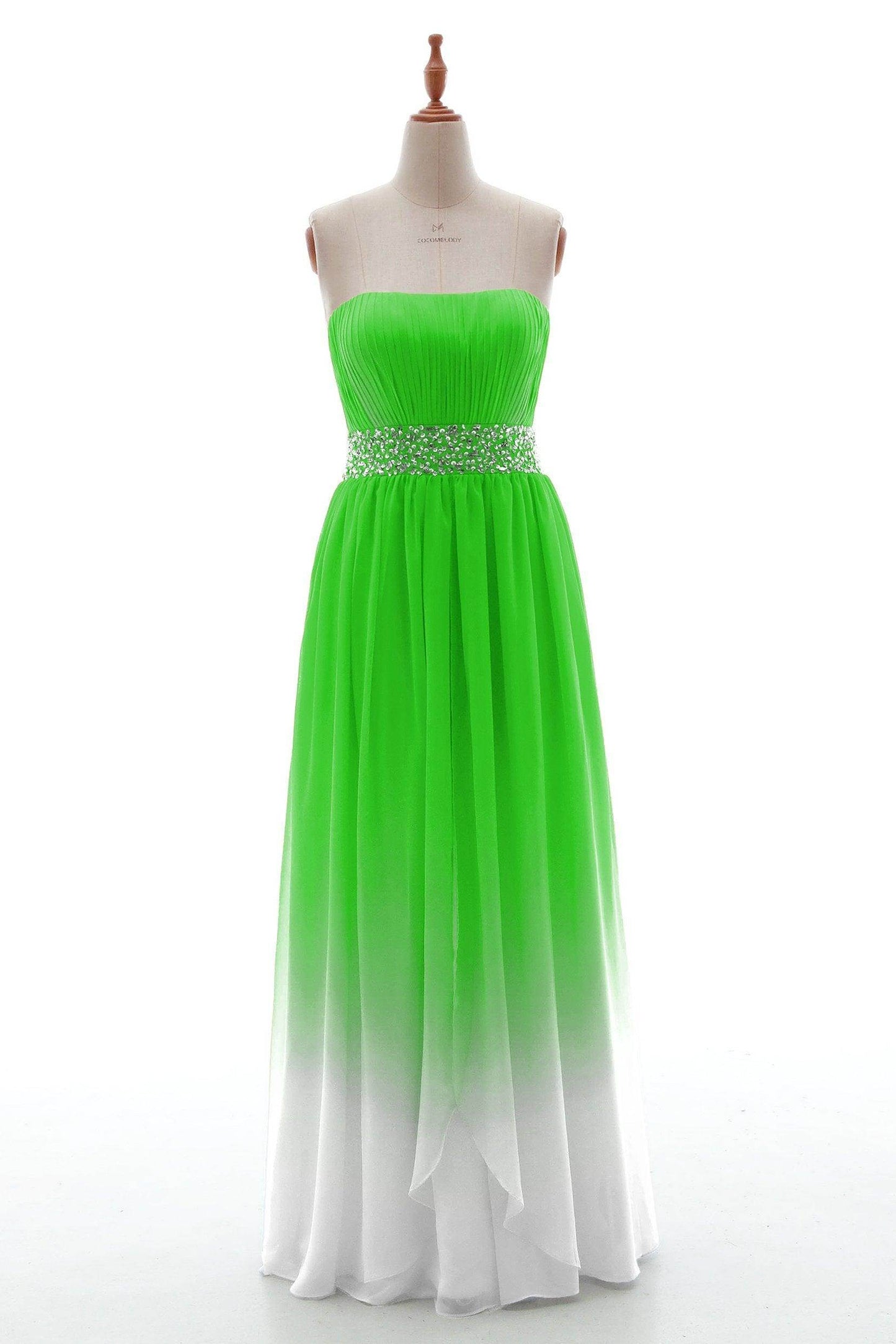 Sheath-Column Floor Length Chiffon Bridesmaid Dress PR3598 - COCOMELODY