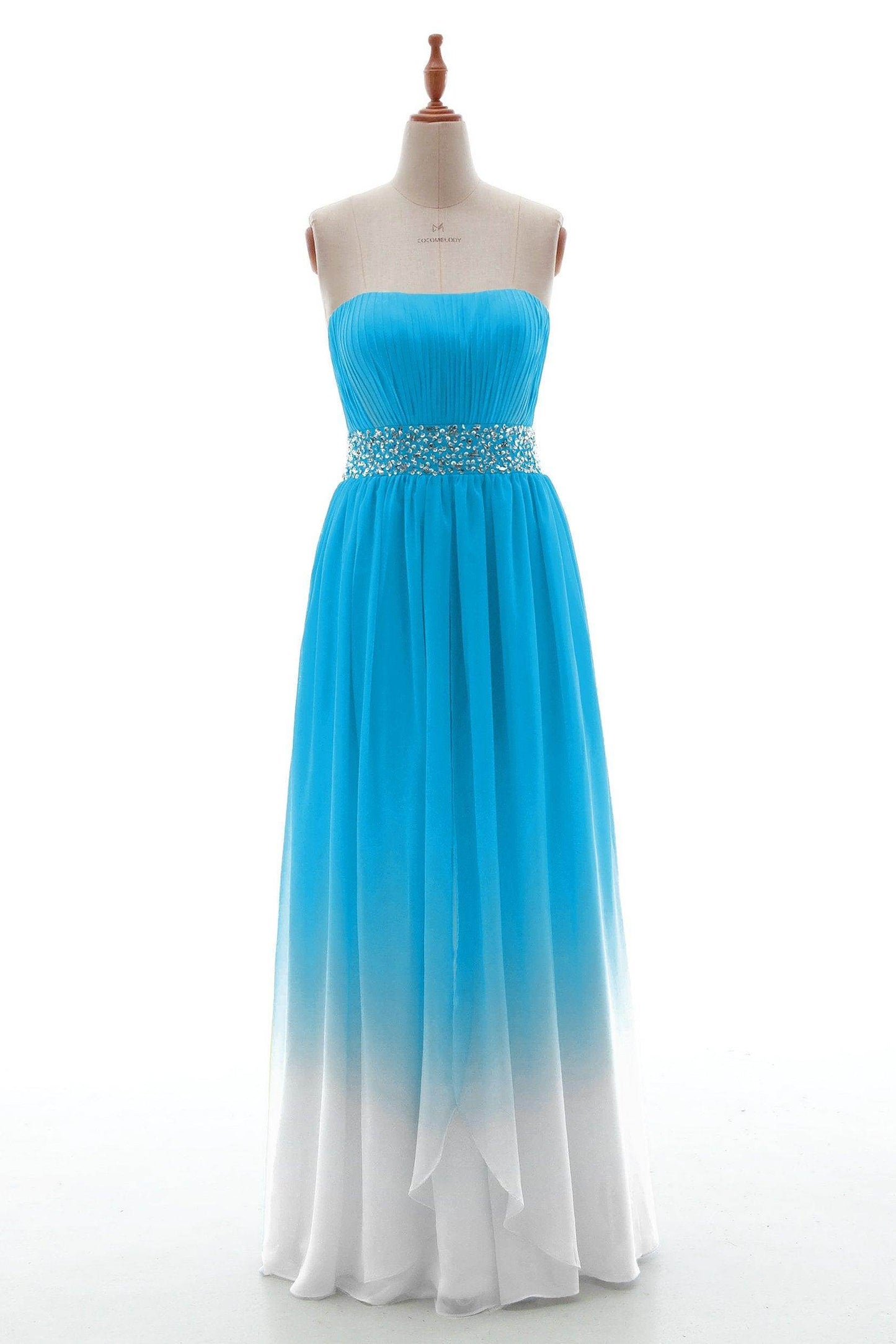 Sheath-Column Floor Length Chiffon Bridesmaid Dress PR3598 - COCOMELODY