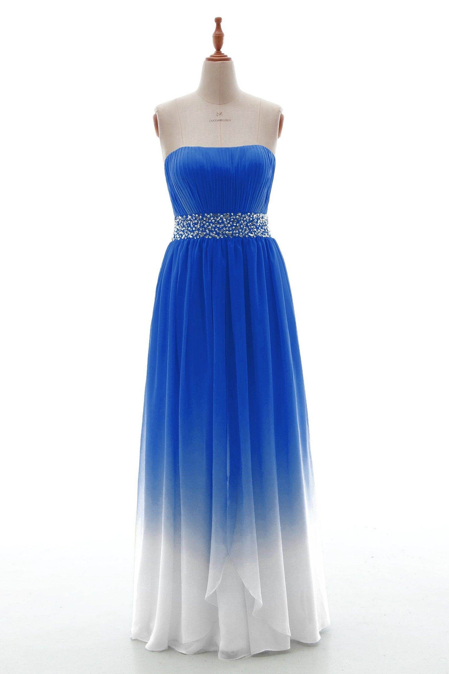 Sheath-Column Floor Length Chiffon Bridesmaid Dress PR3598 - COCOMELODY