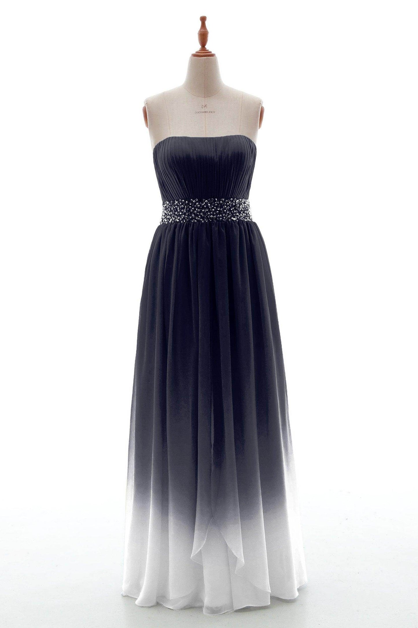 Sheath-Column Floor Length Chiffon Bridesmaid Dress PR3598 - COCOMELODY