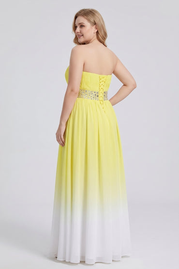 Sheath-Column Floor Length Chiffon Bridesmaid Dress PR3598 - Yellow - COCOMELODY