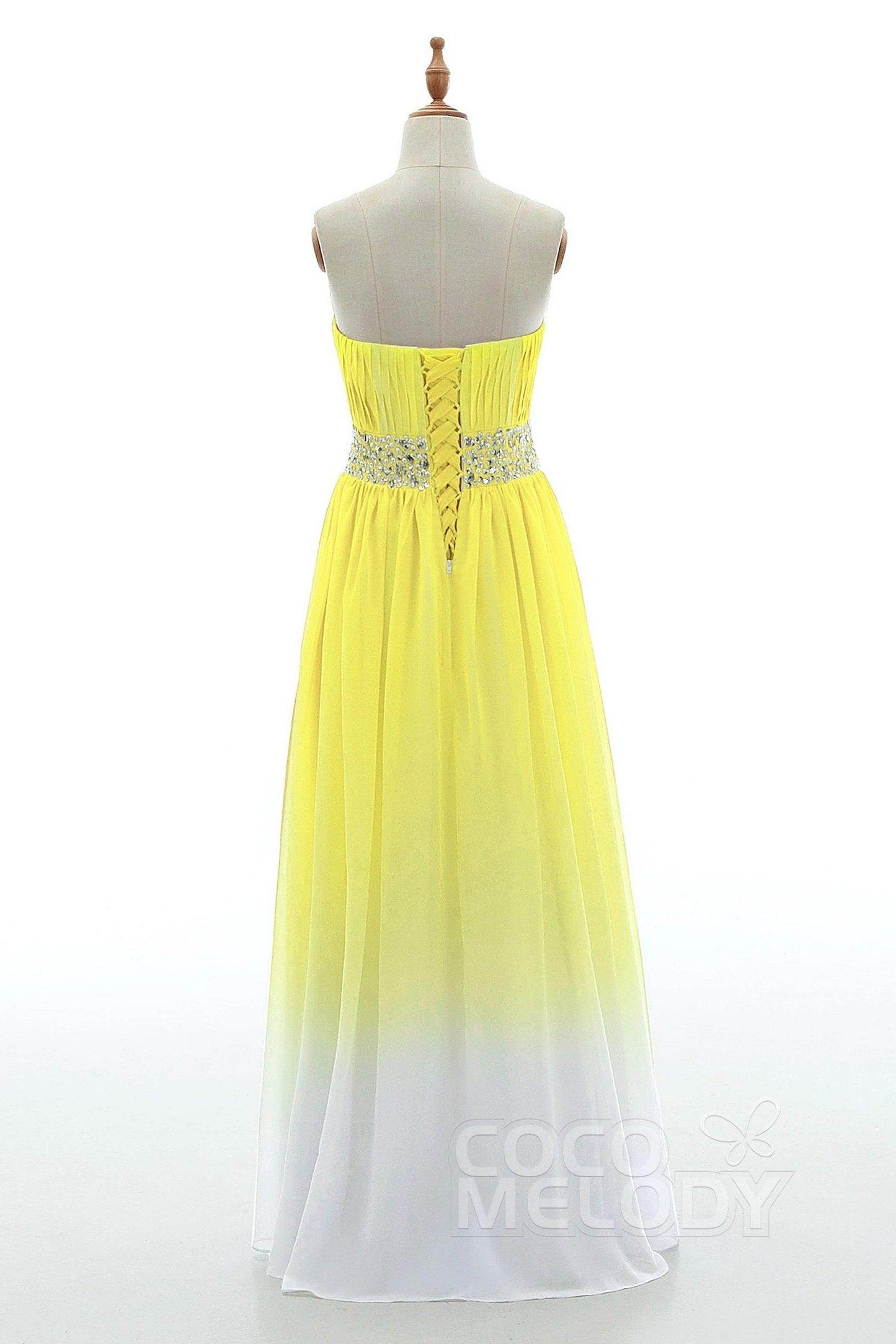Sheath-Column Floor Length Chiffon Bridesmaid Dress PR3598 - COCOMELODY