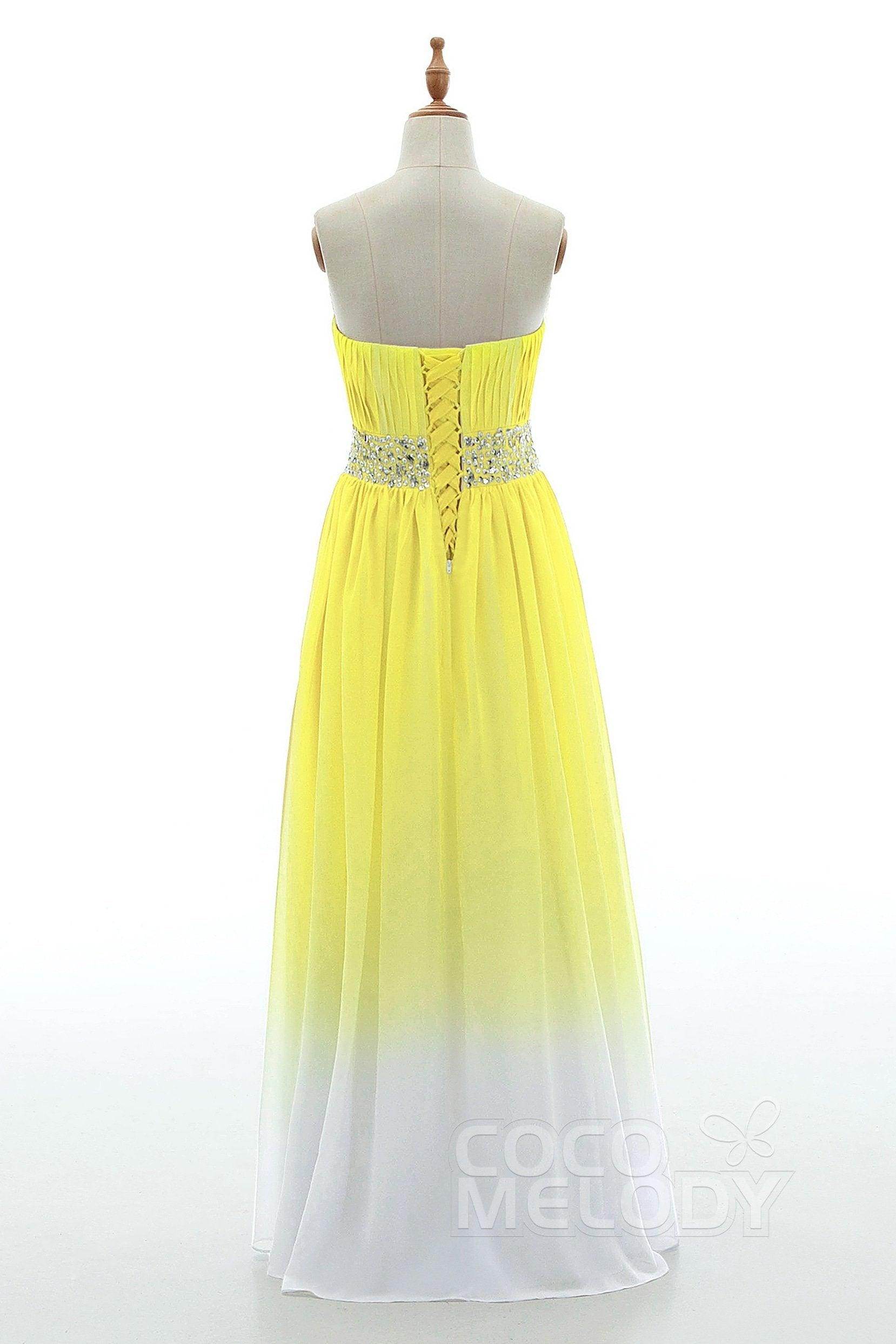 Sheath-Column Floor Length Chiffon Bridesmaid Dress PR3598 - COCOMELODY