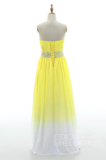 Sheath-Column Floor Length Chiffon Bridesmaid Dress PR3598 - COCOMELODY