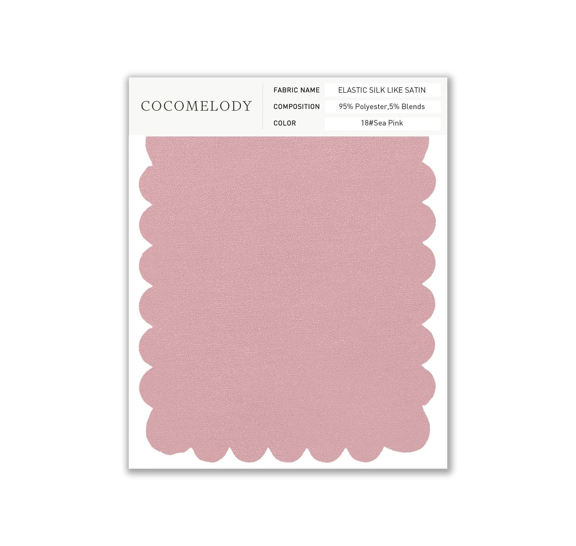 Elastic Silk like Satin Fabric Swatch in Single Color SWSS16005 - COCOMELODY