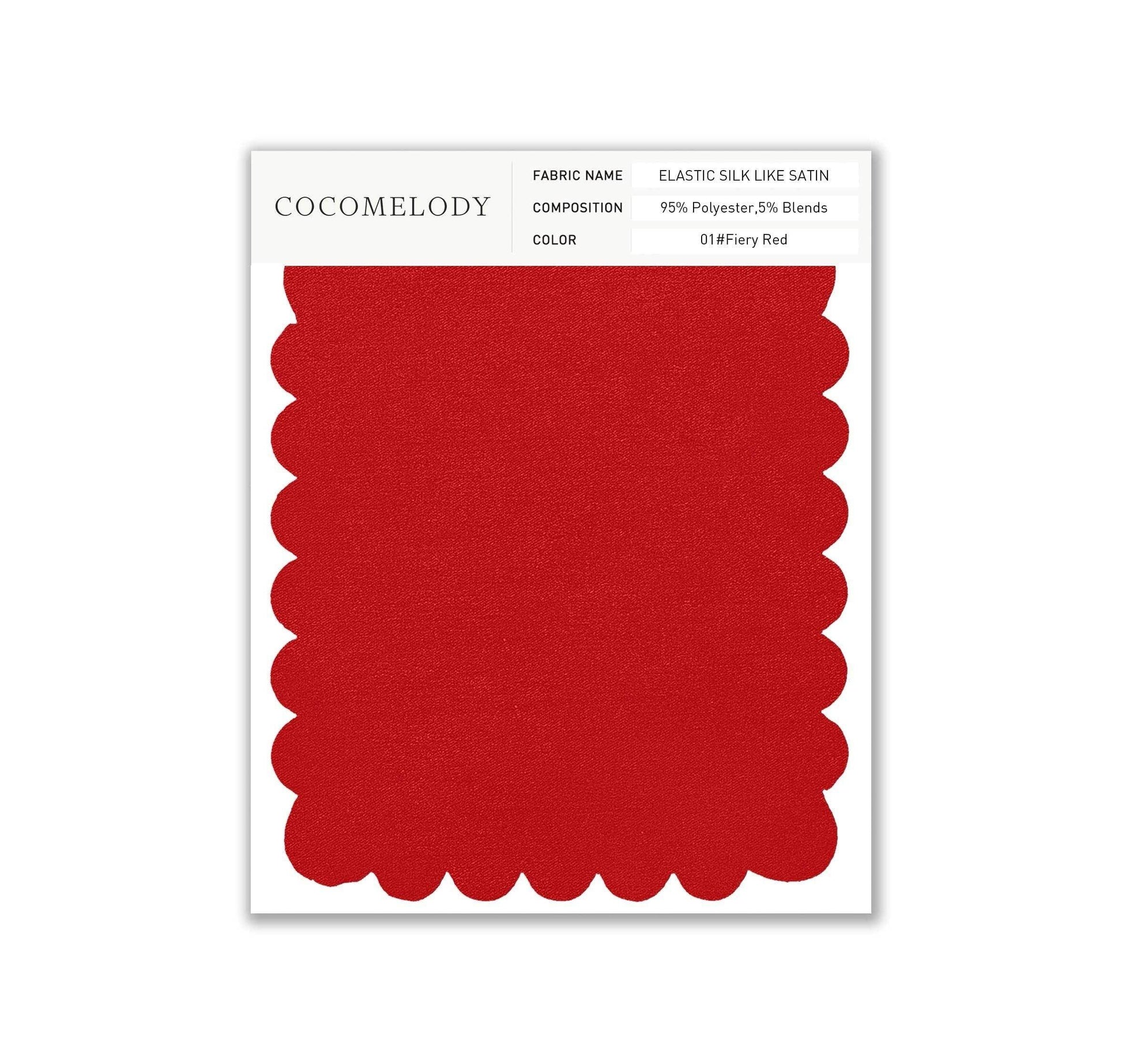 Elastic Silk like Satin Fabric Swatch in Single Color SWSS16005 - COCOMELODY
