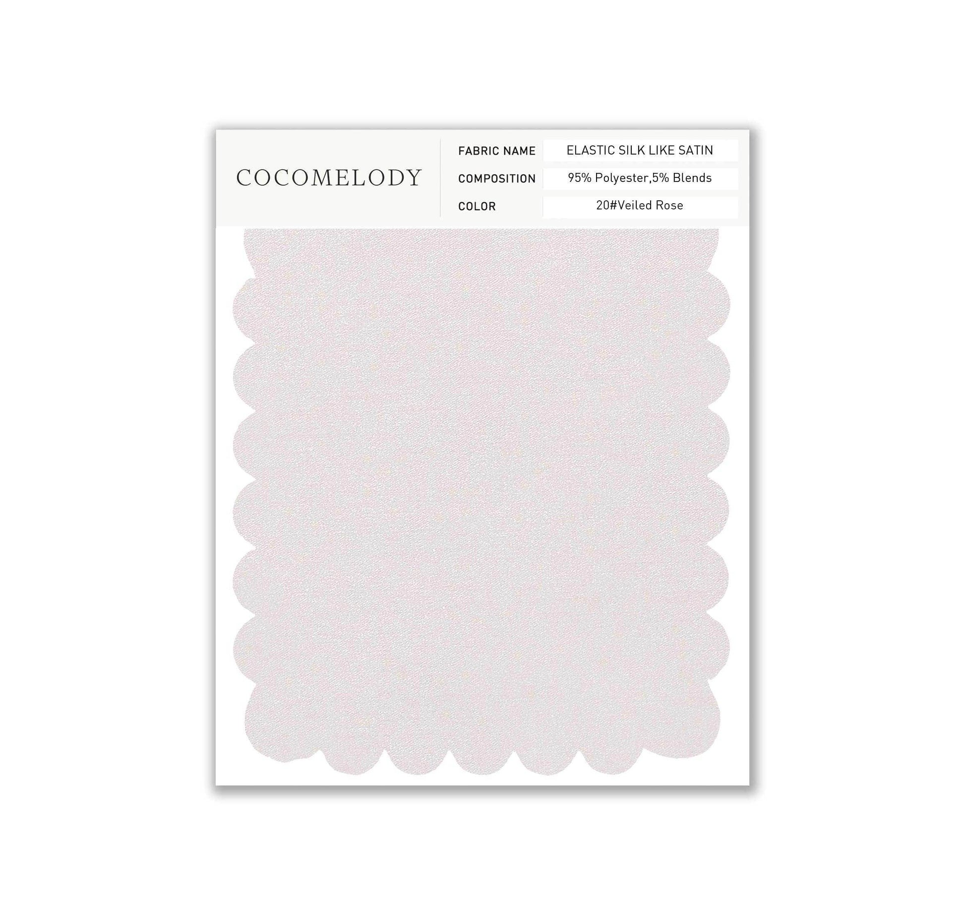 Elastic Silk like Satin Fabric Swatch in Single Color SWSS16005 - COCOMELODY