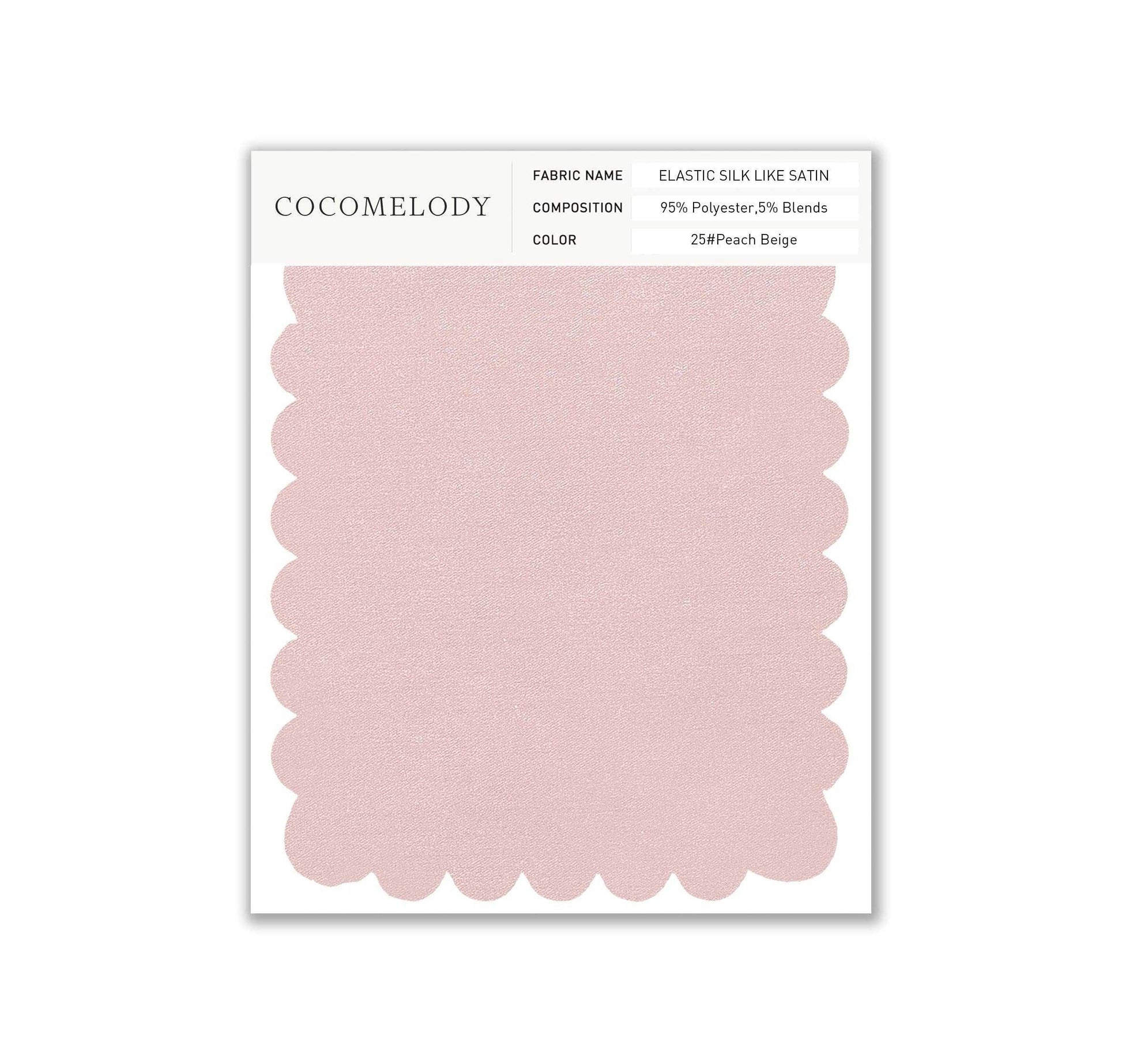 Elastic Silk like Satin Fabric Swatch in Single Color SWSS16005 - COCOMELODY