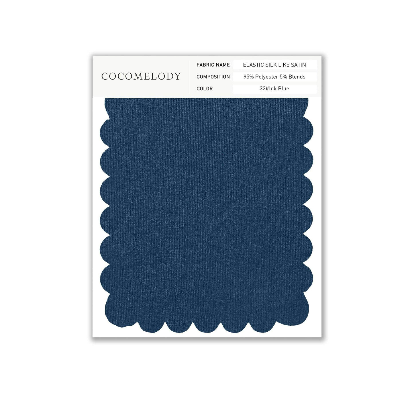 Elastic Silk like Satin Fabric Swatch in Single Color SWSS16005 - COCOMELODY