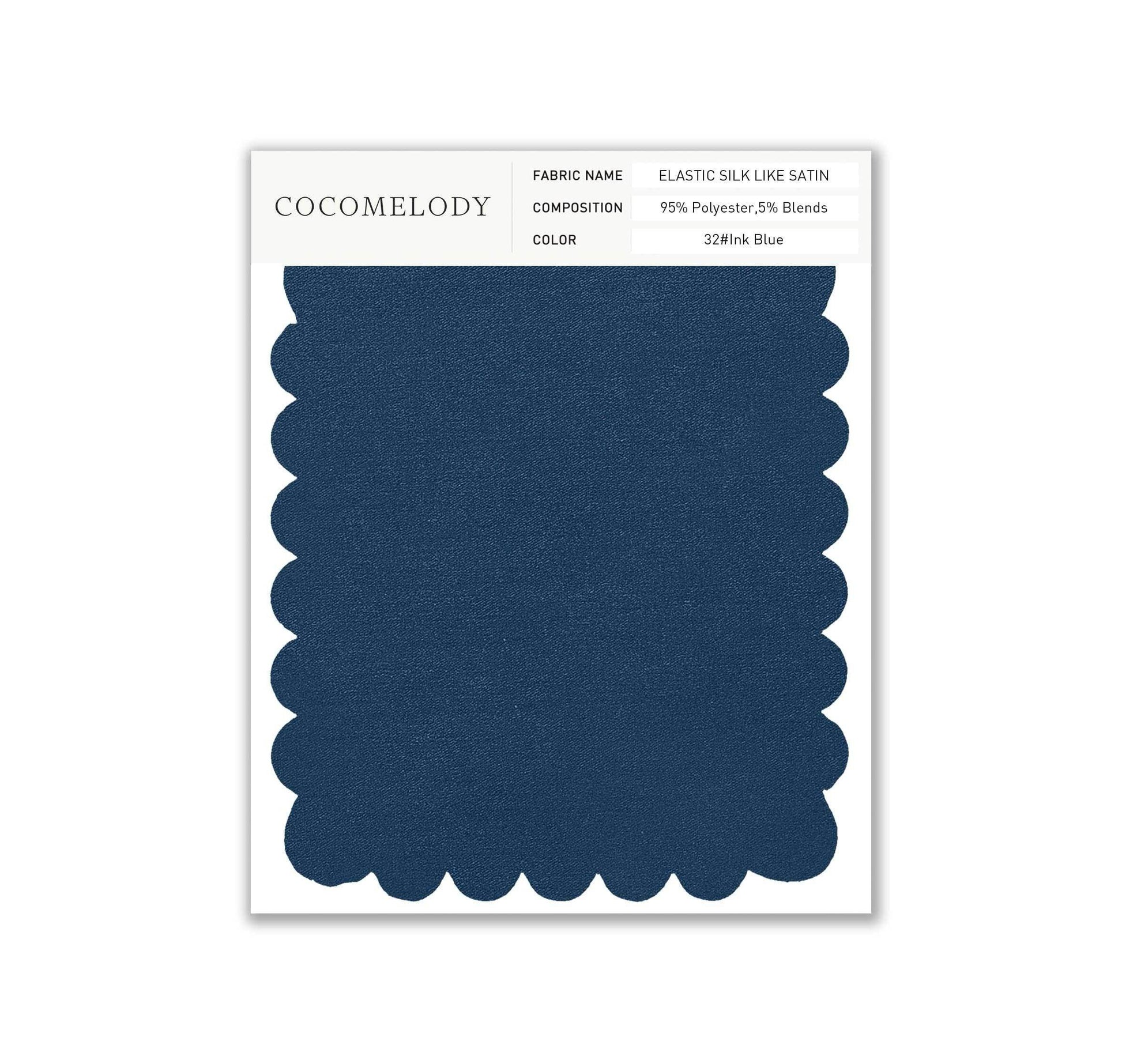 Elastic Silk like Satin Fabric Swatch in Single Color SWSS16005 - COCOMELODY